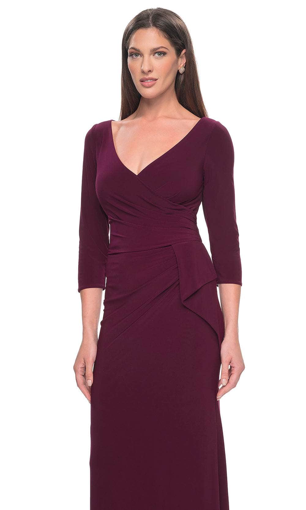 Quarter Sleeve Jersey Evening Dress