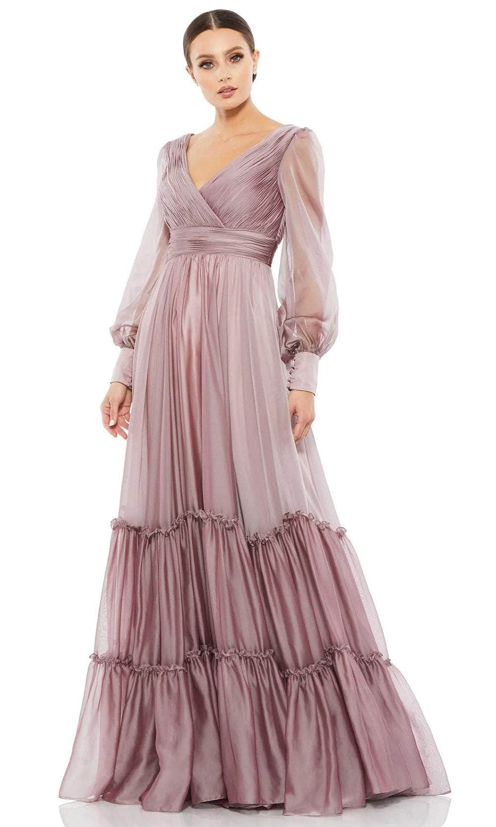 Bishop Sleeve Chiffon Gown
