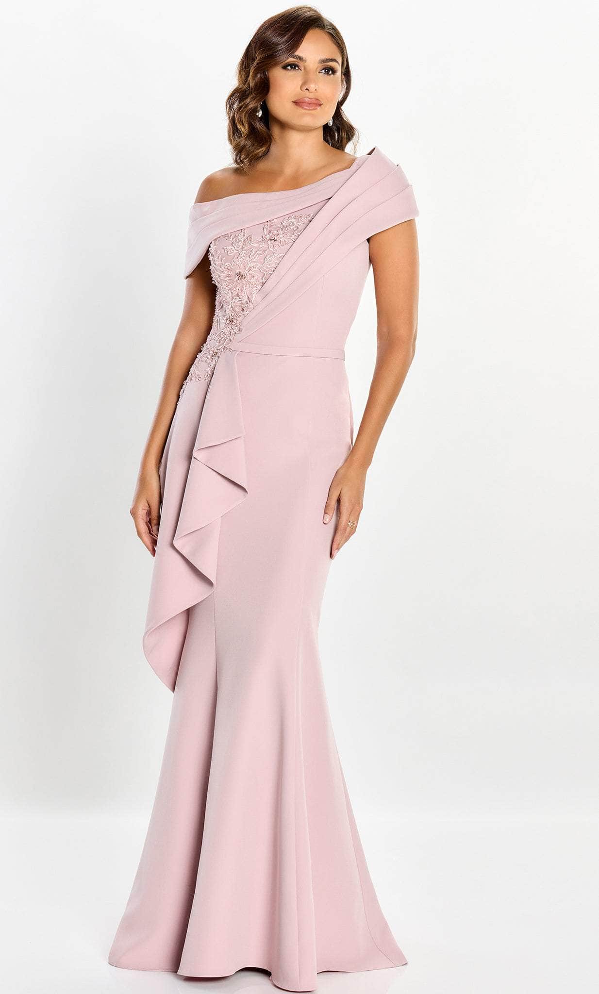 Off Shoulder Pleated Formal Gown