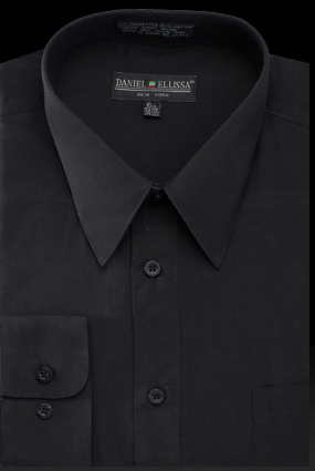 Men’s Regular Fit Basic Dress Shirt in Black