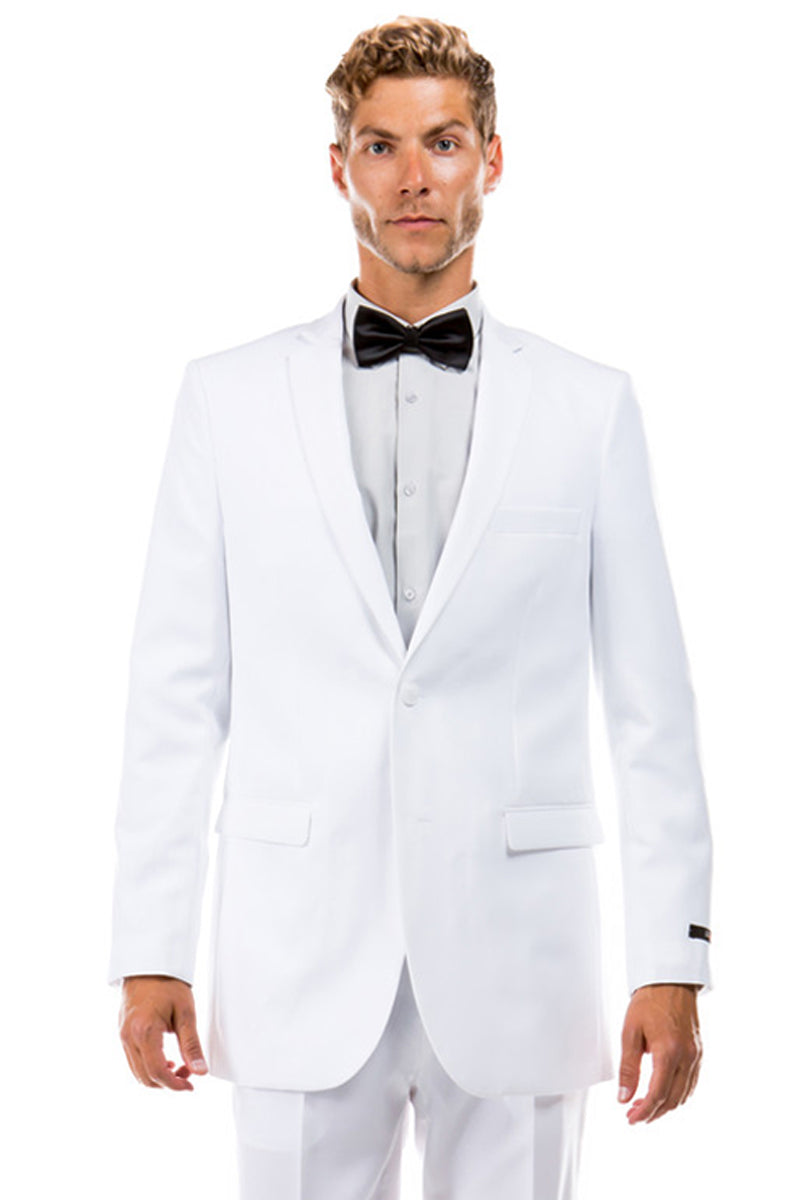 Men’s Two Button Hybrid Fit Basic Business Suit in White