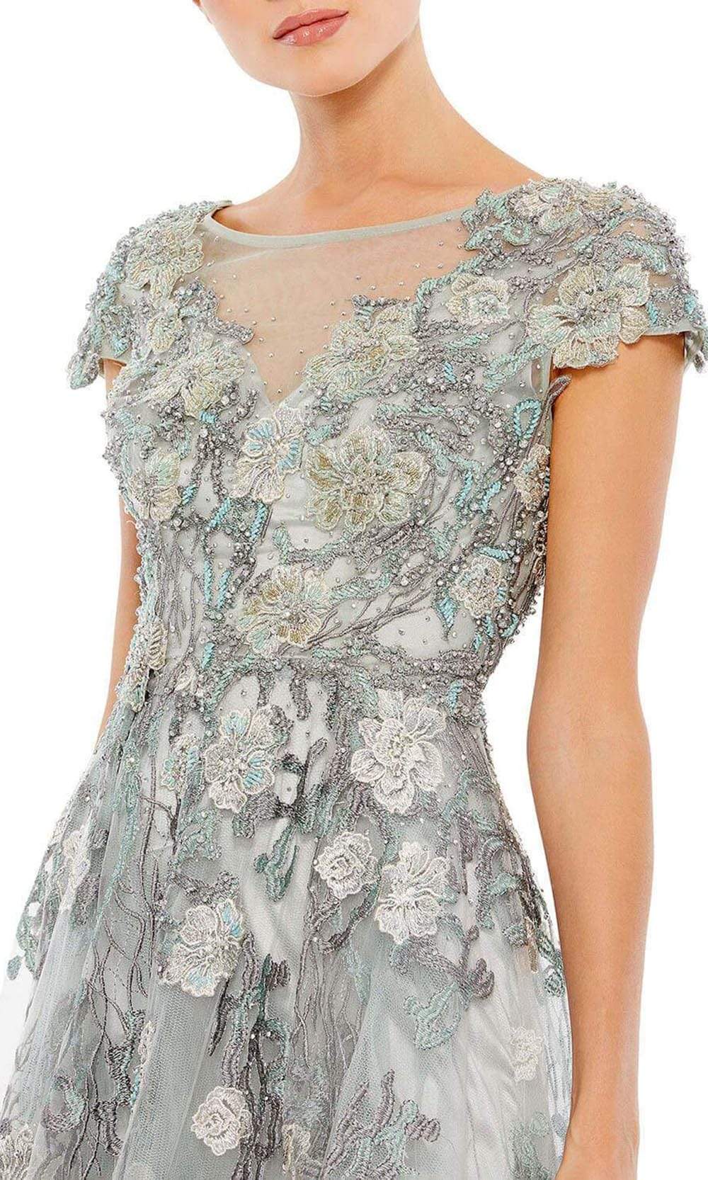 20294 Modest Floral Mother of the Bride A-line Dress