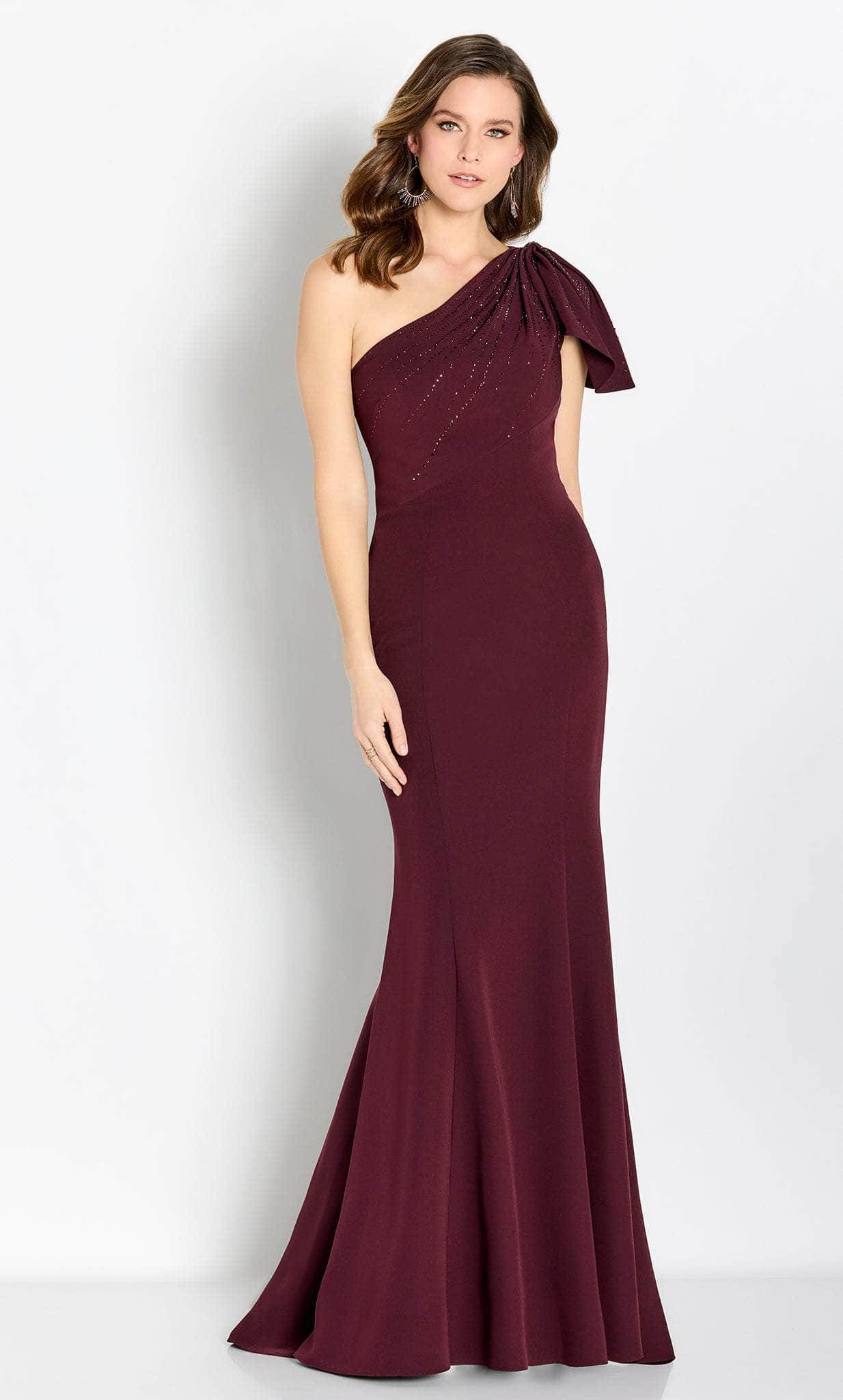 Draped Asymmetric Evening Gown