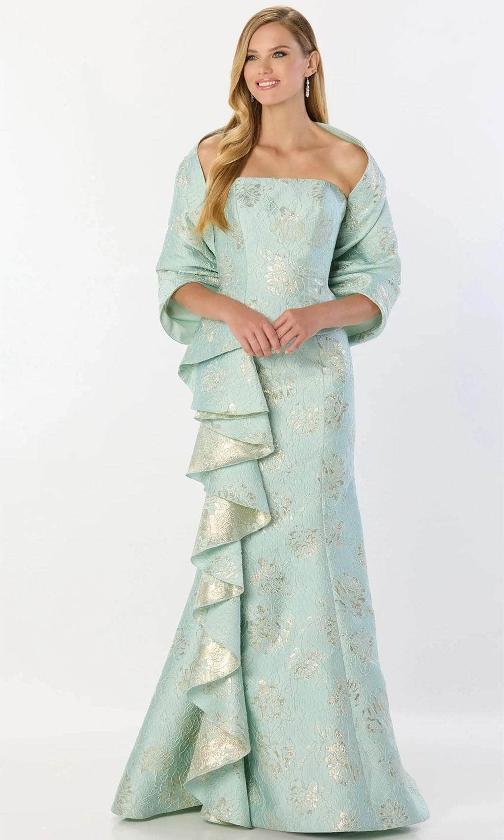 Strapless Ruffled Detail Mother of the Bride Dress