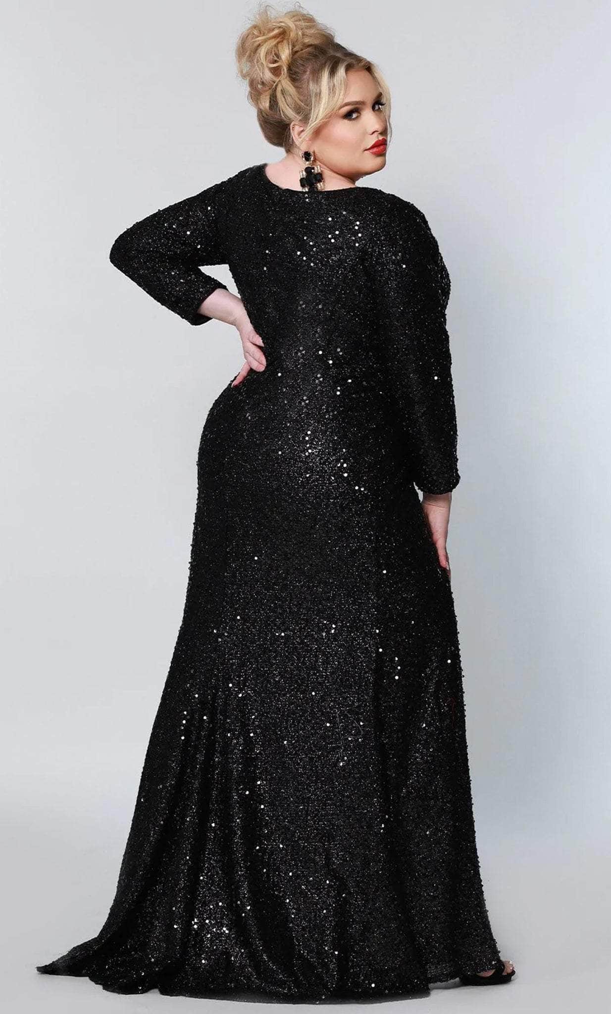 SC7320 Scoop Sequin Evening Dress