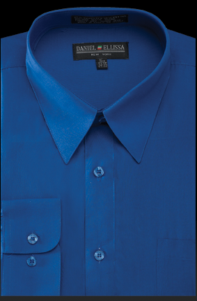 Men’s Regular Fit Basic Dress Shirt in Royal Blue