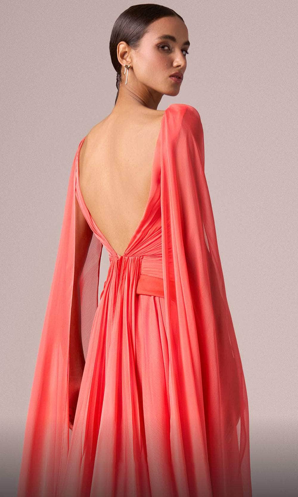 Sheer Cascade Evening Gown