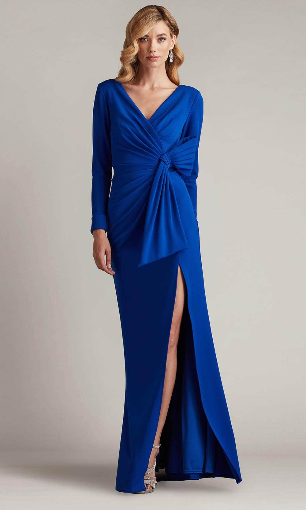 Draped V-Neck Evening Gown