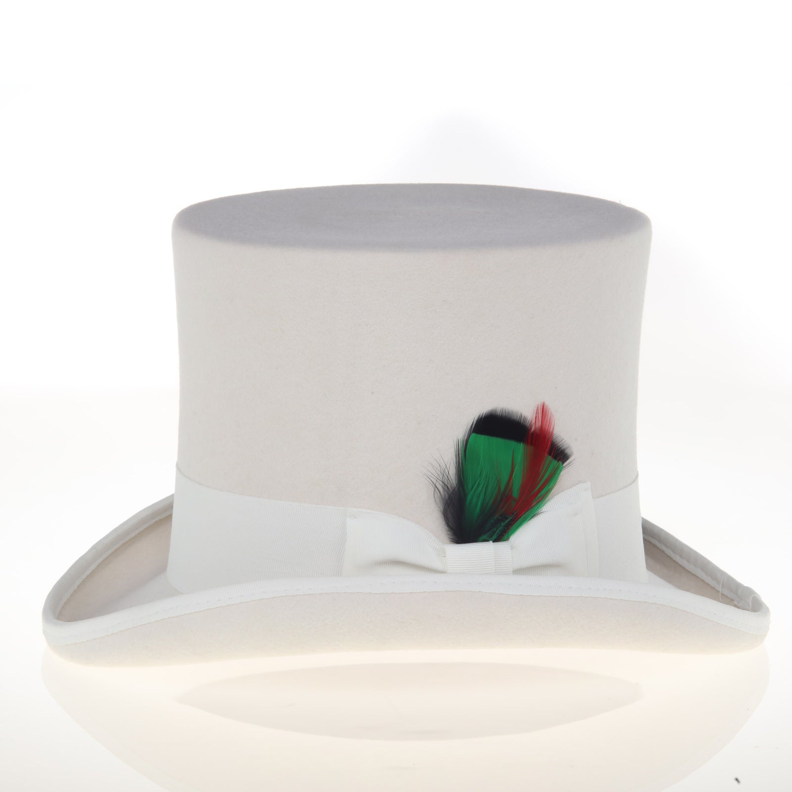 Men’s Tall 100% Wool Dress Top Hat in White