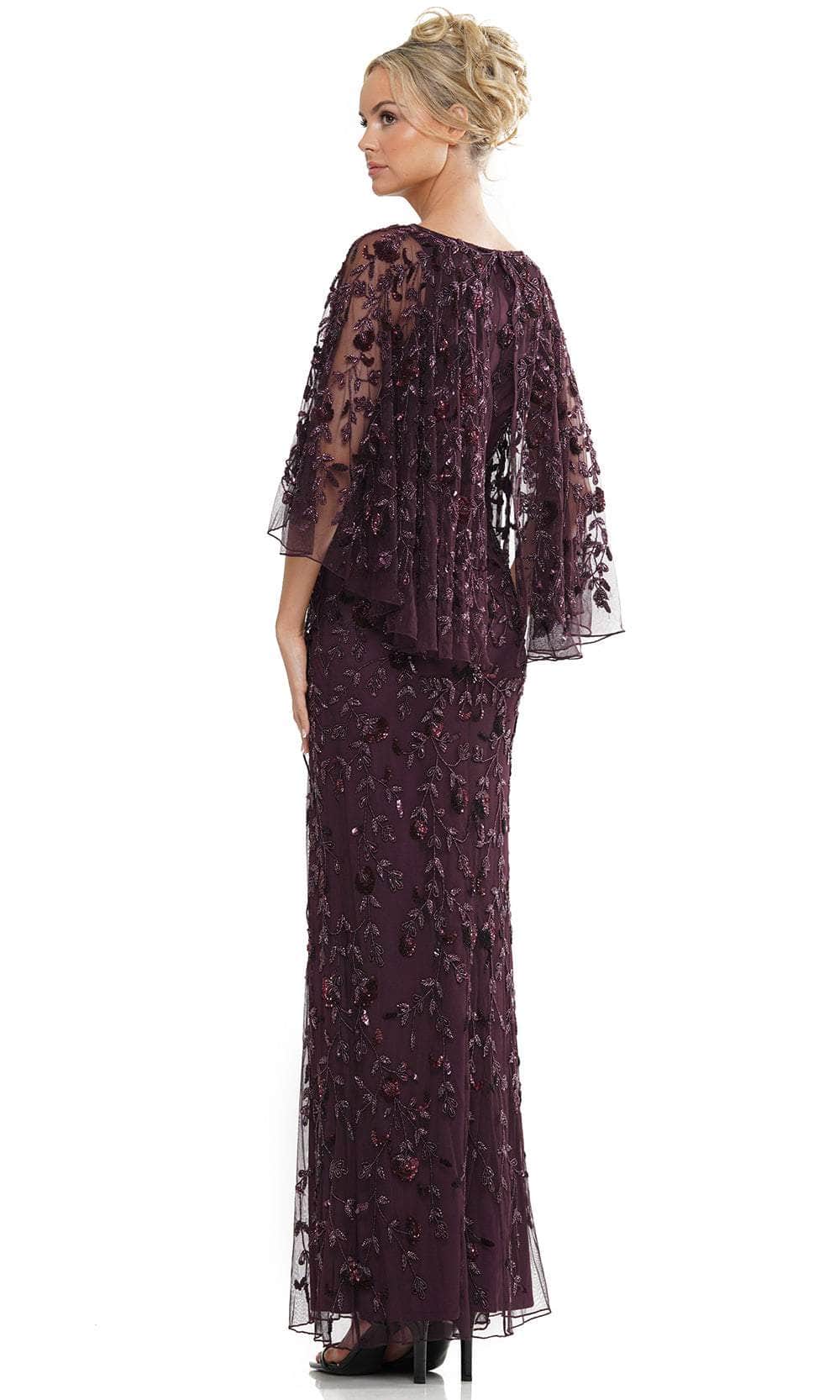 Foliage Beaded V-Neck Formal Gown