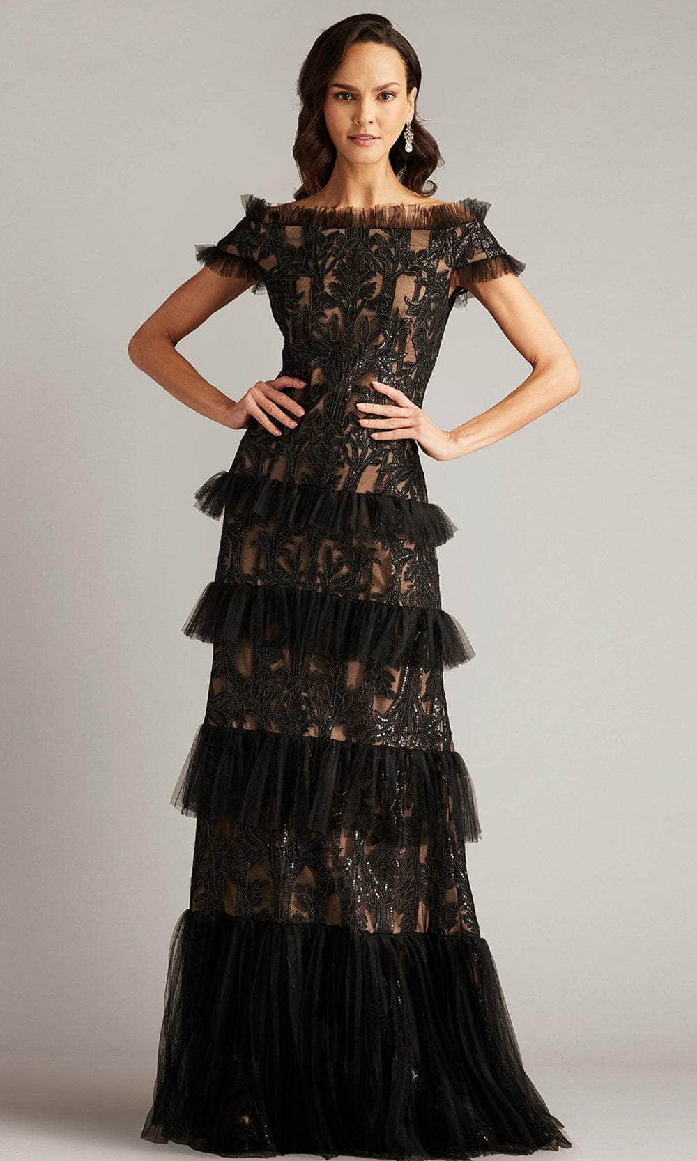 Tiered Lace Evening Gown