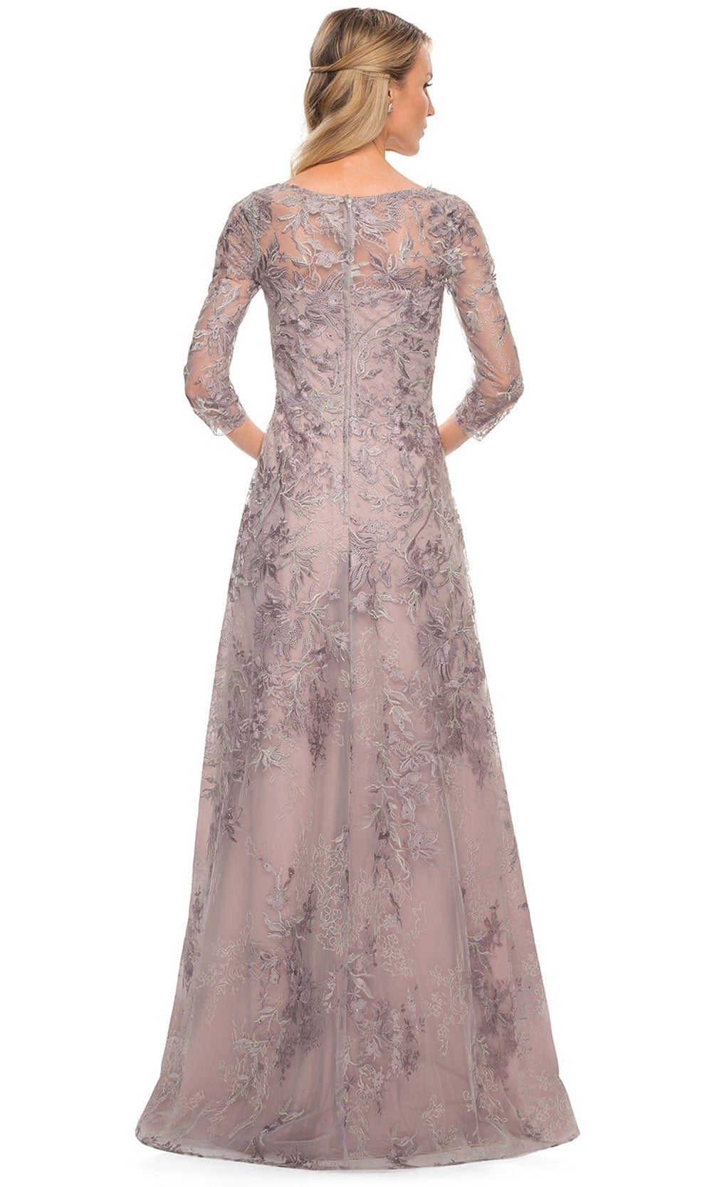Embroidered Sheer Mother of the Groom Sheath Dress