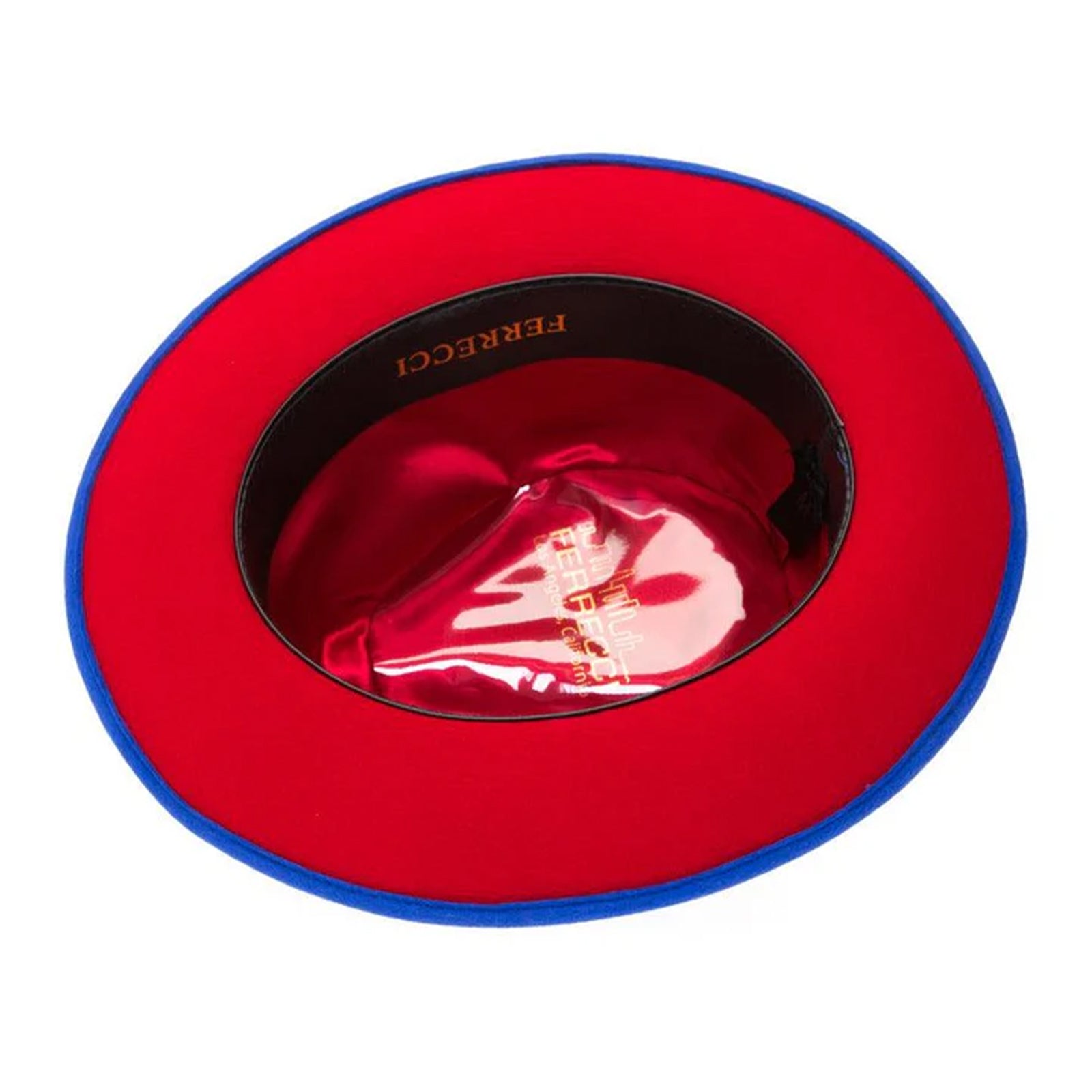 Men’s Classic Two Tone Fedora Dress Hat in Red & Black