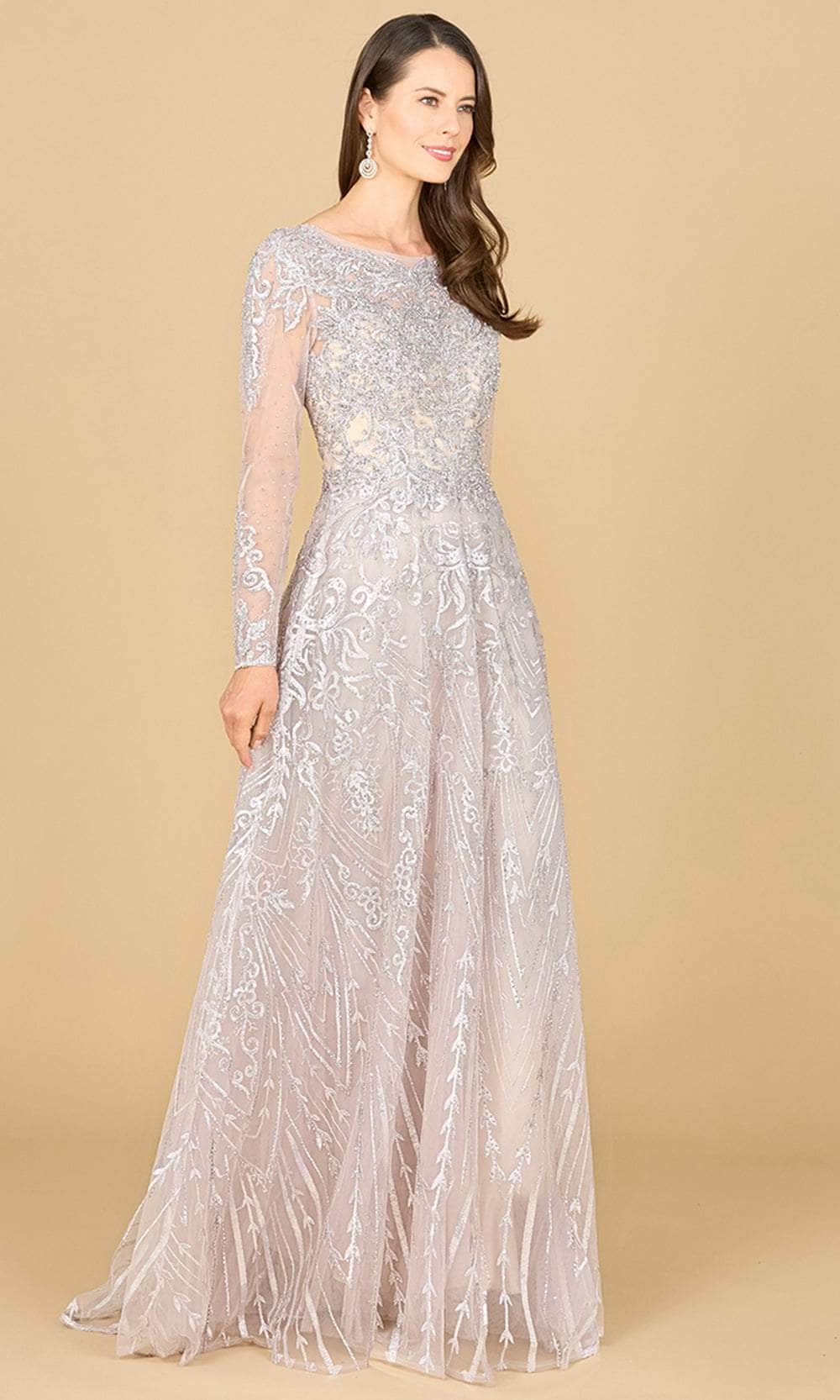 Illusion Lace Embroidered Gown