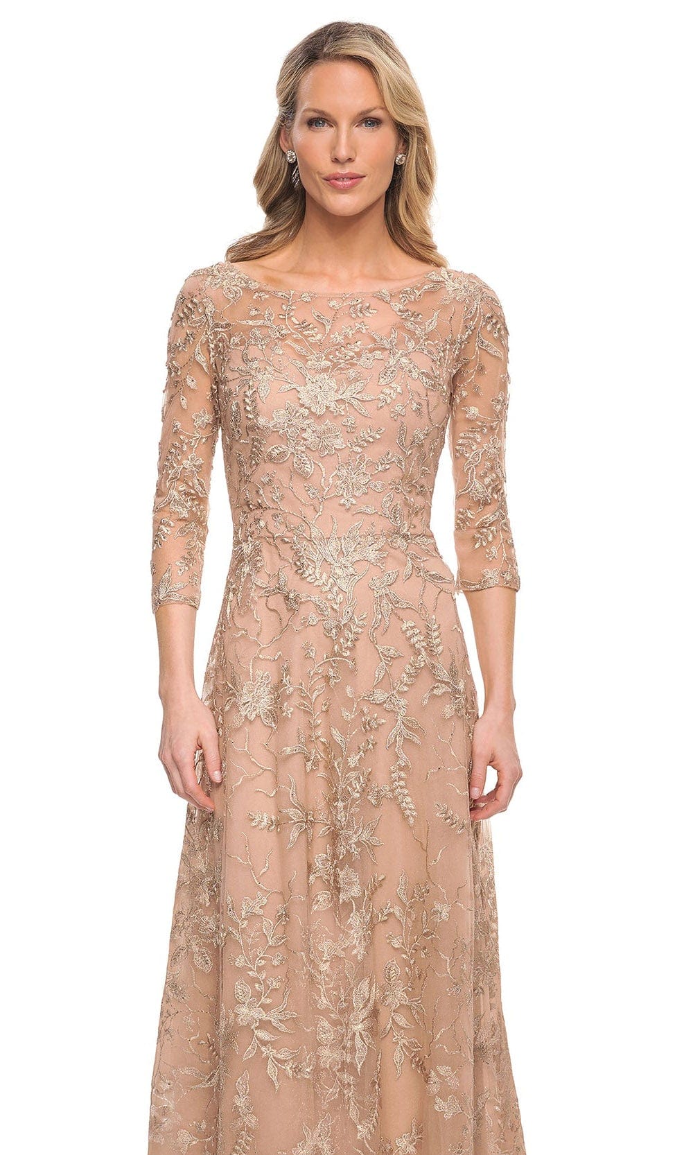 Sheer Lace Sheath Mother of the Bride Dress