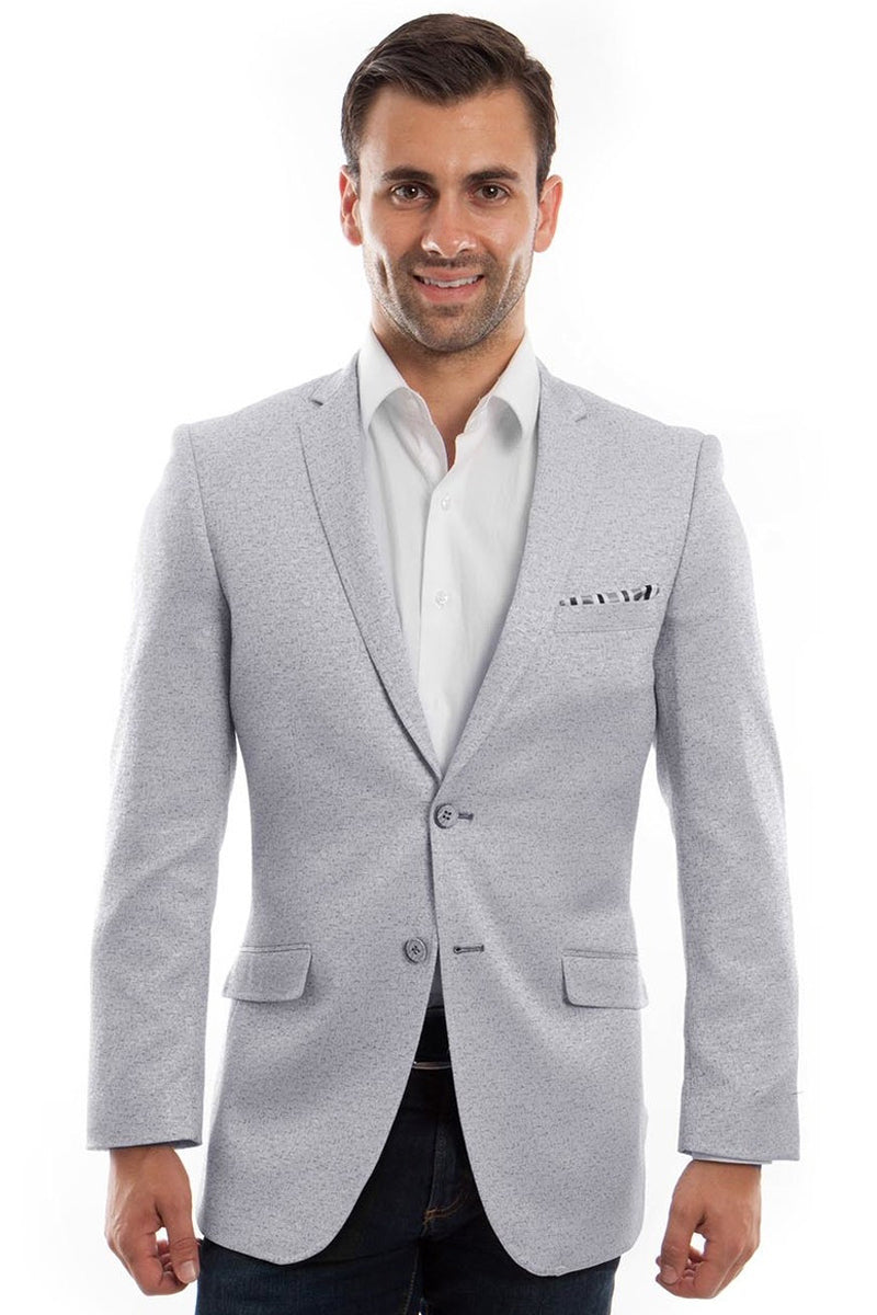 Men’s Slim Fit Summer Speck Pattern Blazer in Blue & Lavender