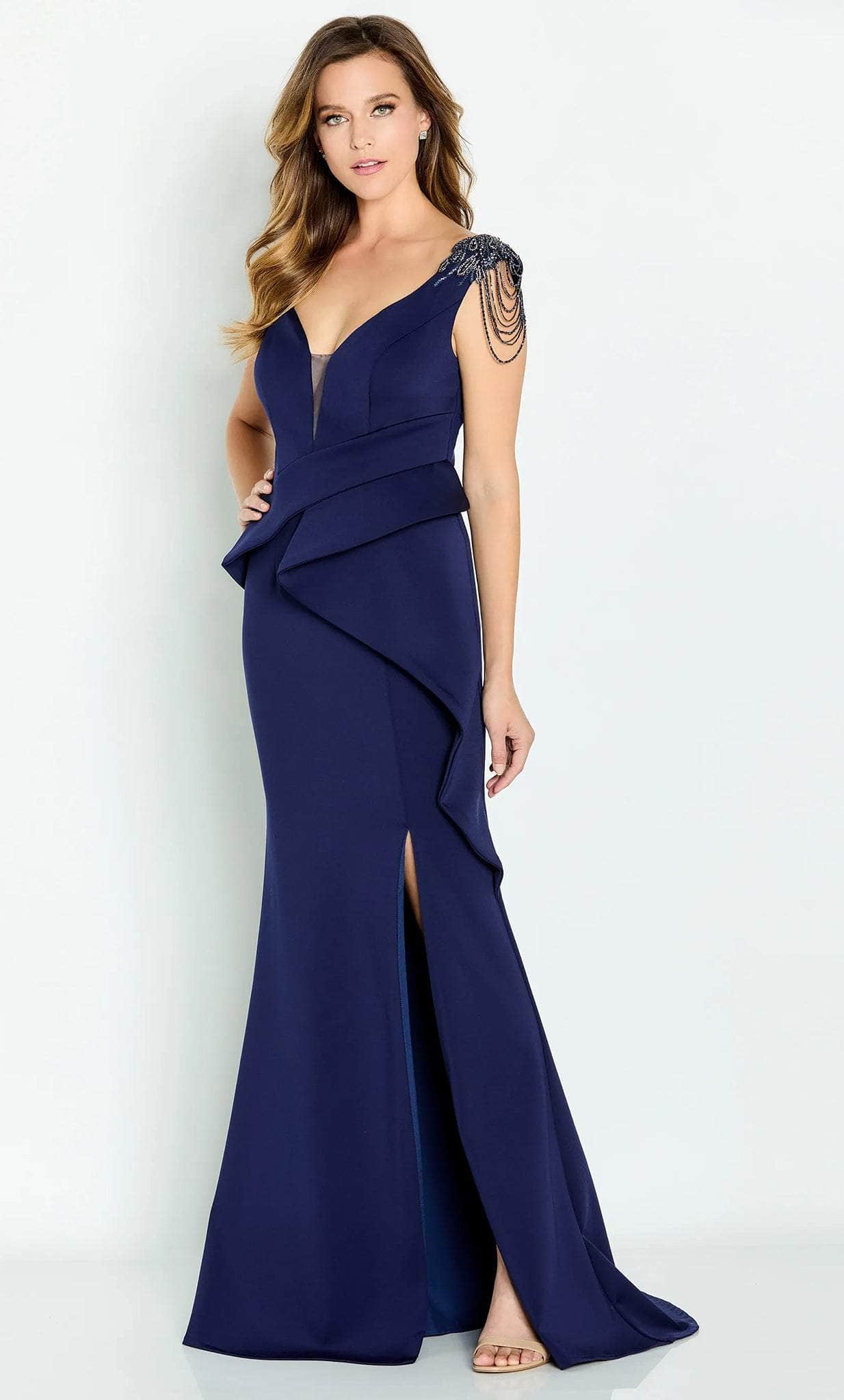 Asymmetrical Frilled Formal Gown