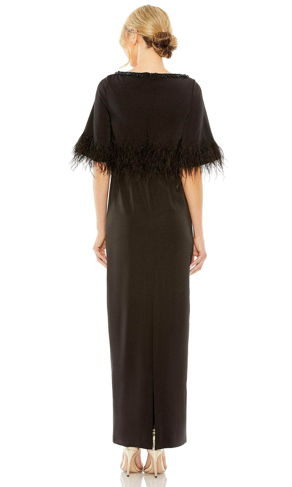 Short Sleeve Back Slit Prom Dress