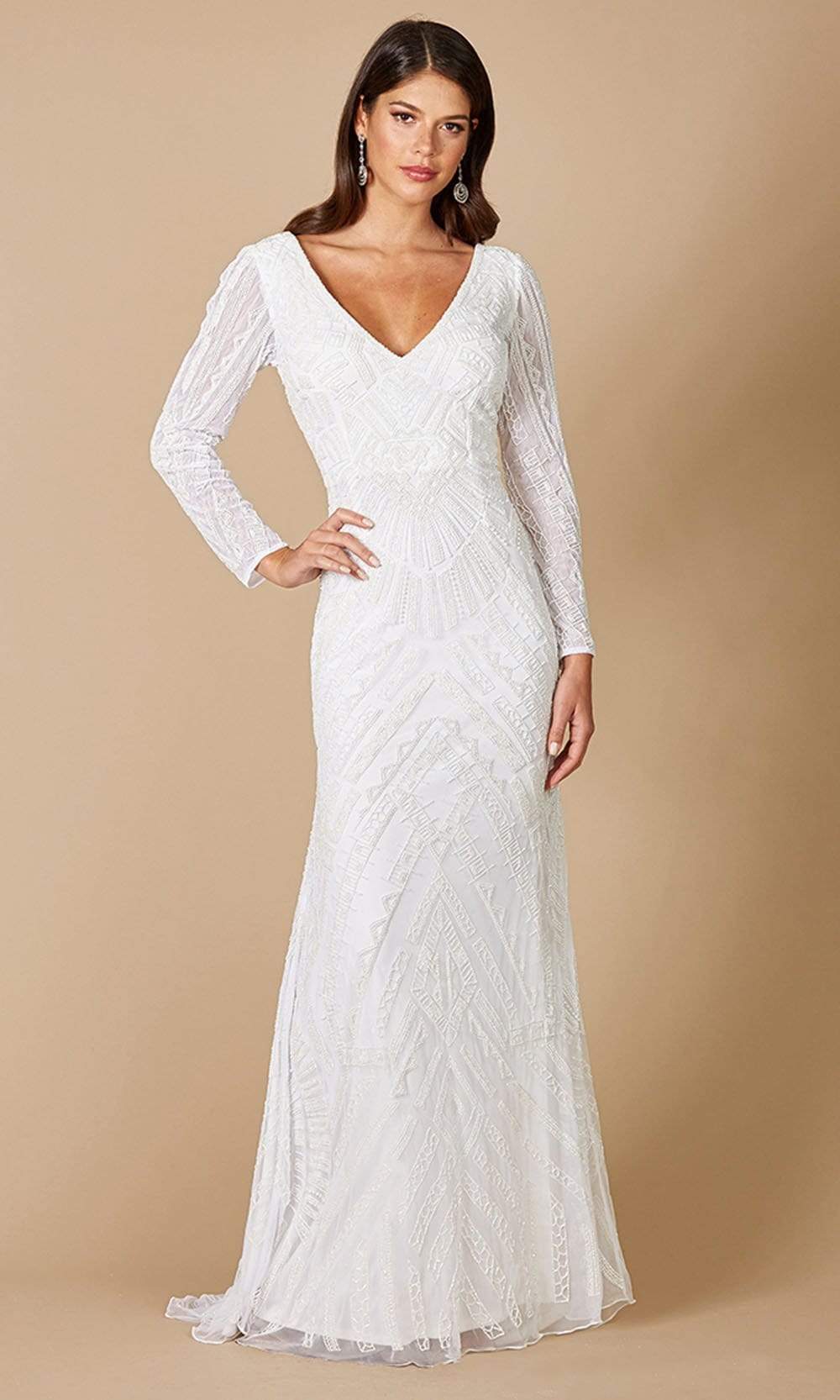 51072 Geo-Embellished Trumpet Bridal Gown