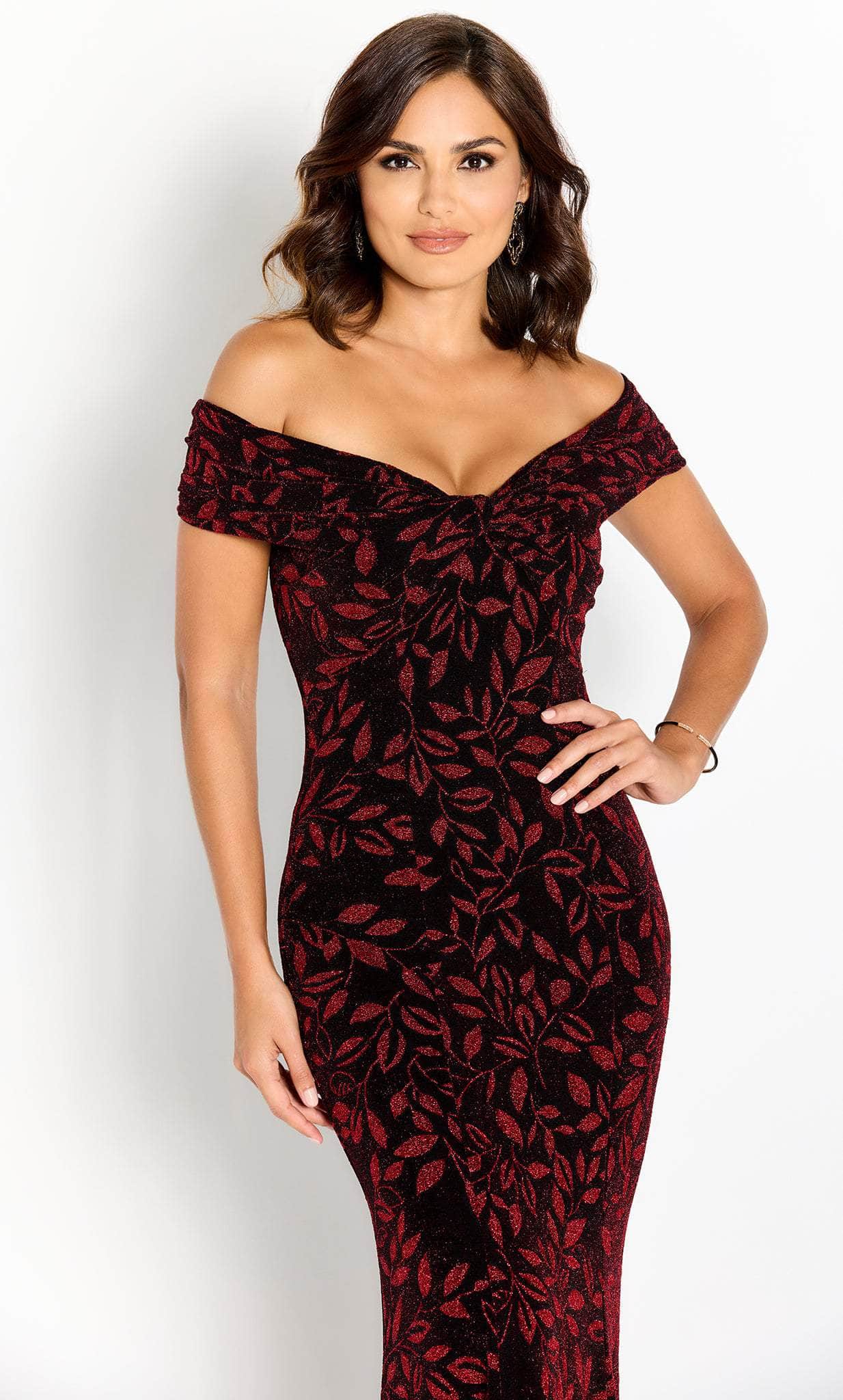 Foliage Motif Evening Gown