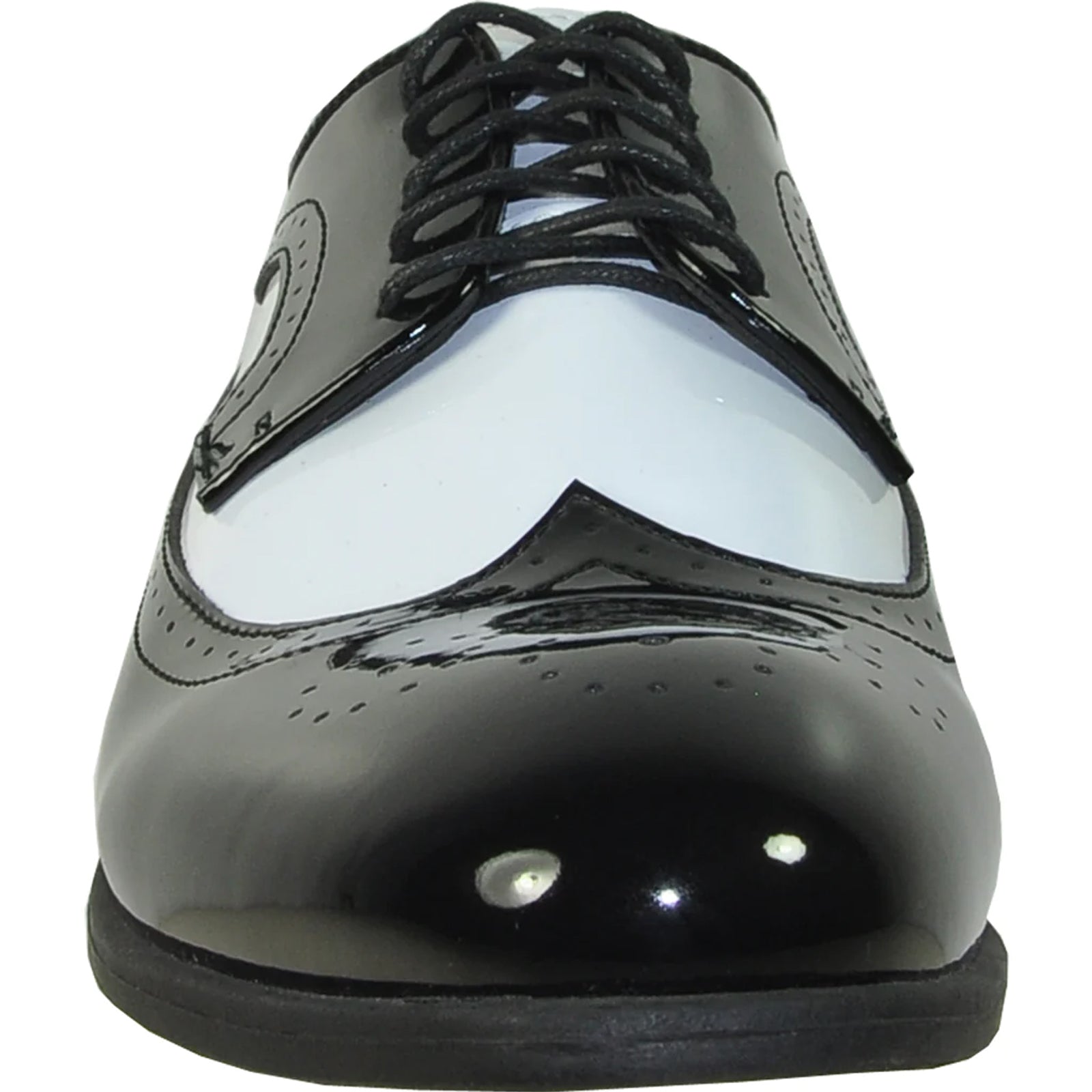 Mens 1920’s Gangster Wingtip Dress Shoe in Black & White