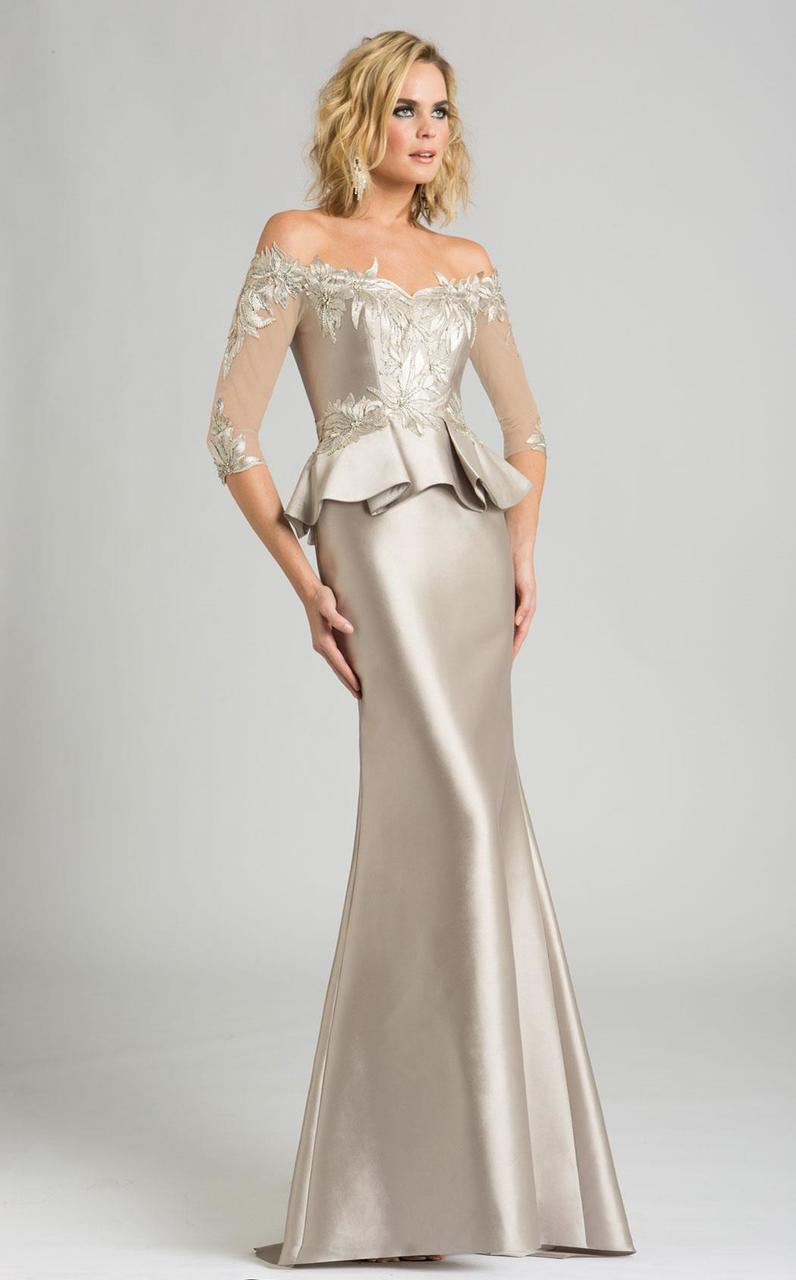 18574 Beaded Off-Shoulder Trumpet Dress