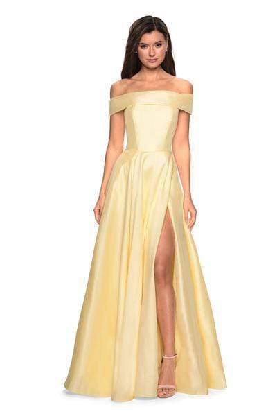 27005 Off Shoulder High Slit Prom Dress