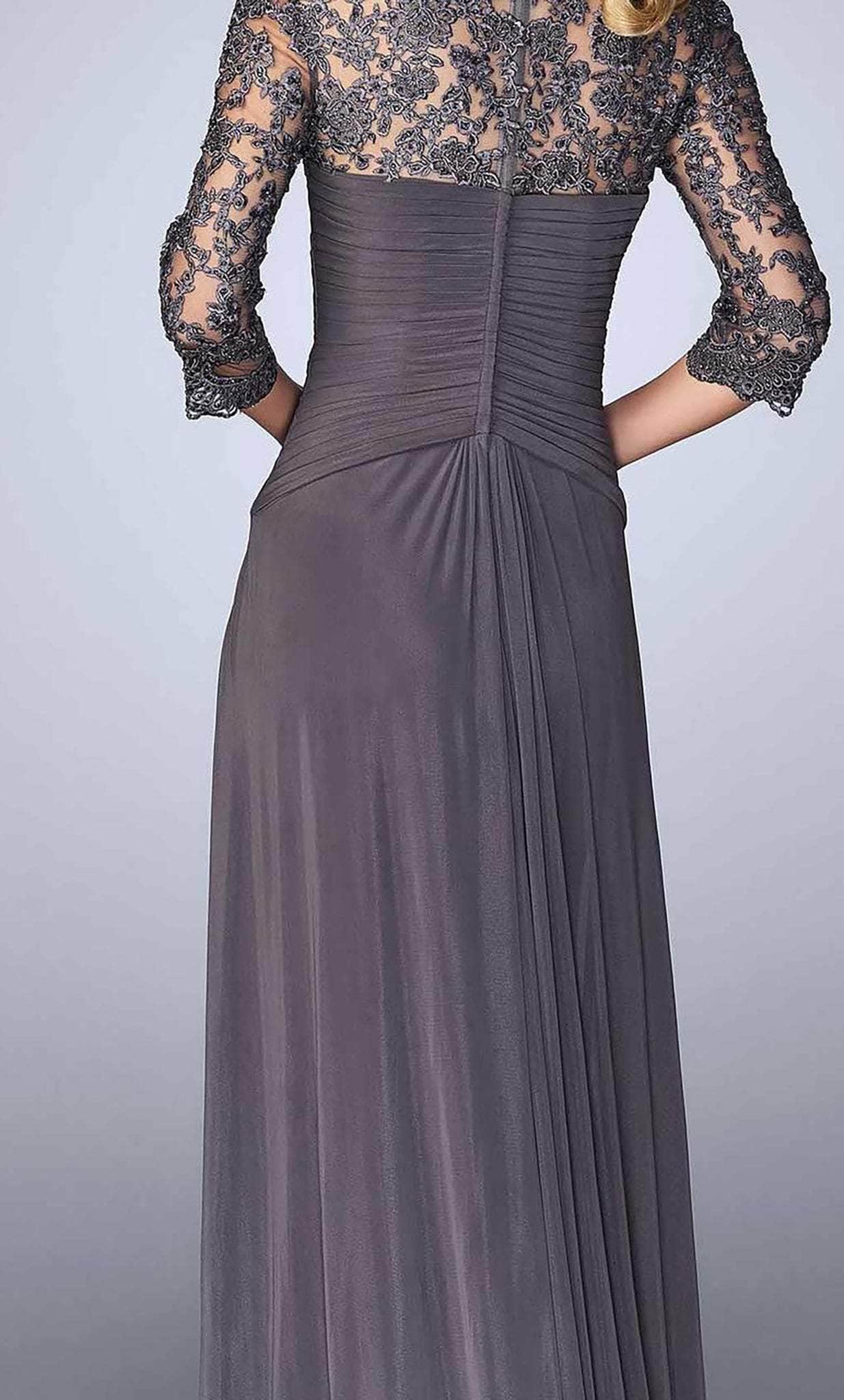 23244 Ruched V-Neck Column Dress