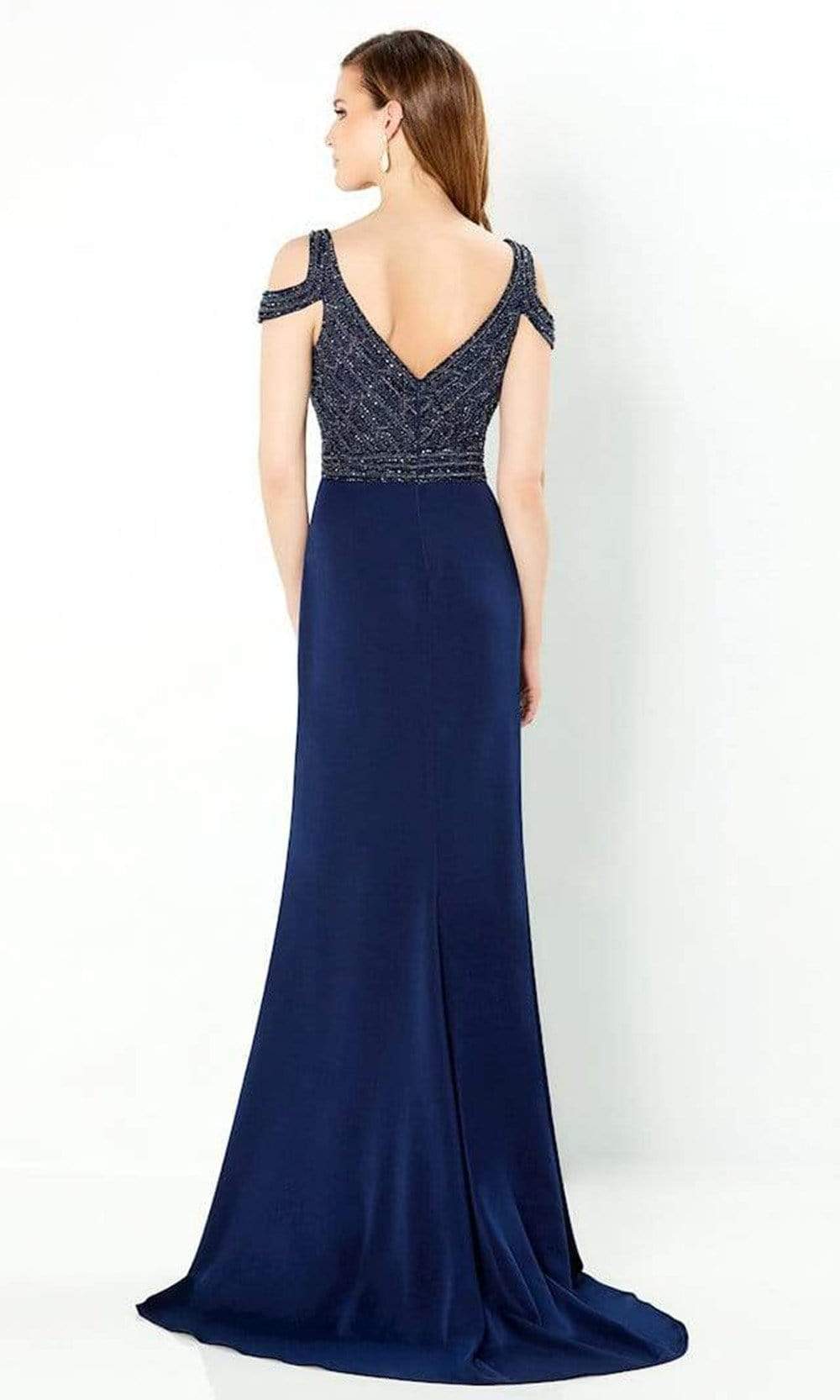 220951 Embellished V-Neck Gown