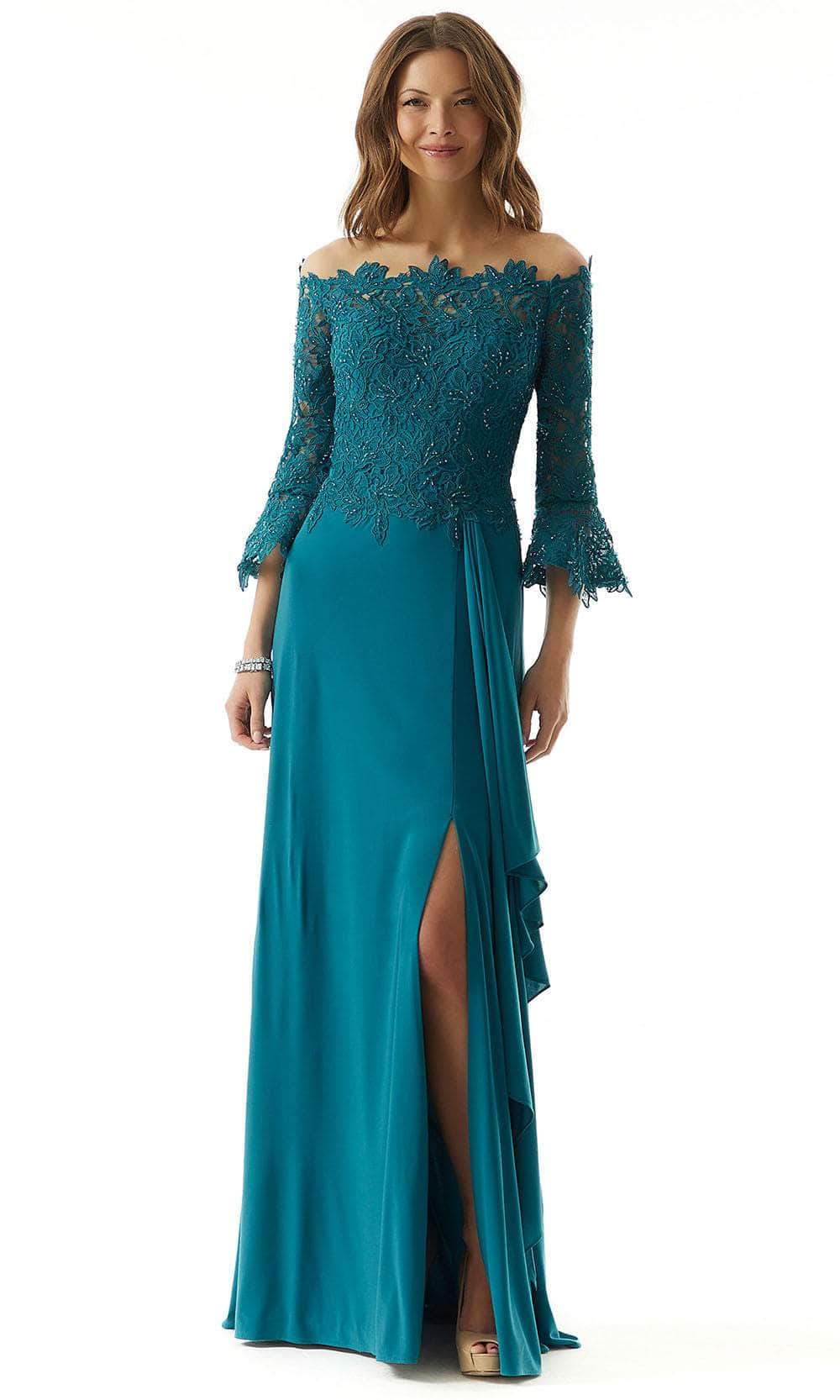 Bell Sleeve Lace Evening Dress