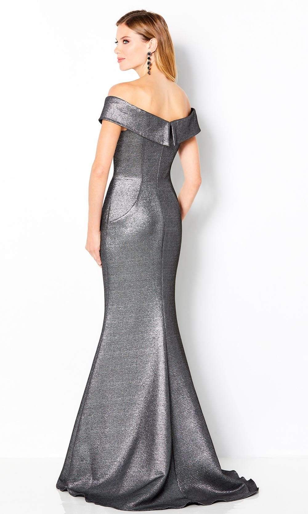 220647 Metallic Off Shoulder Dress