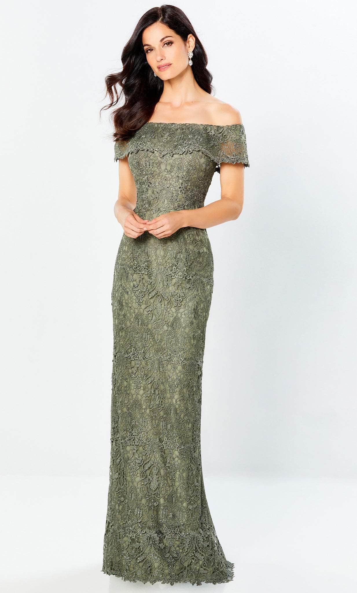 Off Shoulder Lace Mother of the Bride Dress