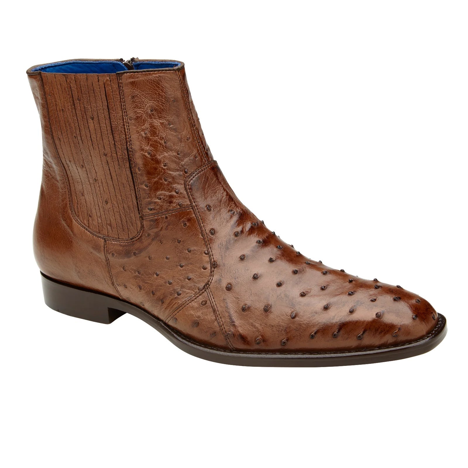 Men’s Belvedere Roger Ostrich Quill Dress Boot in Brown