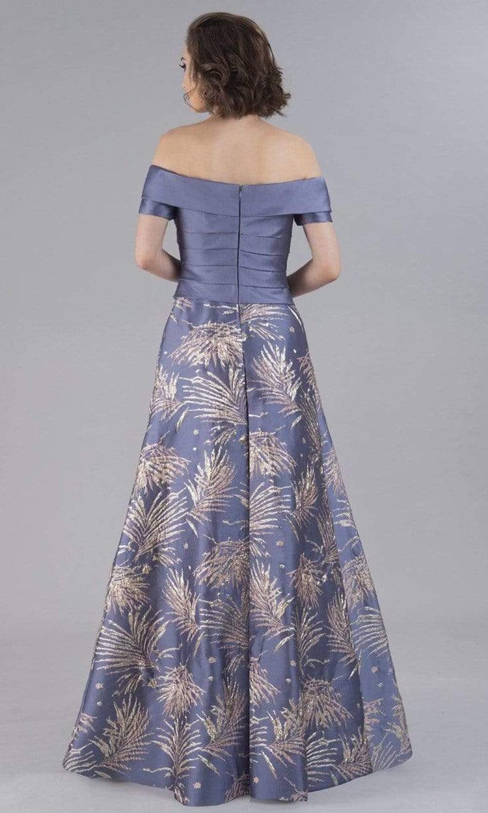 12104 Pleated Bod Embellished A-LINE GOWN