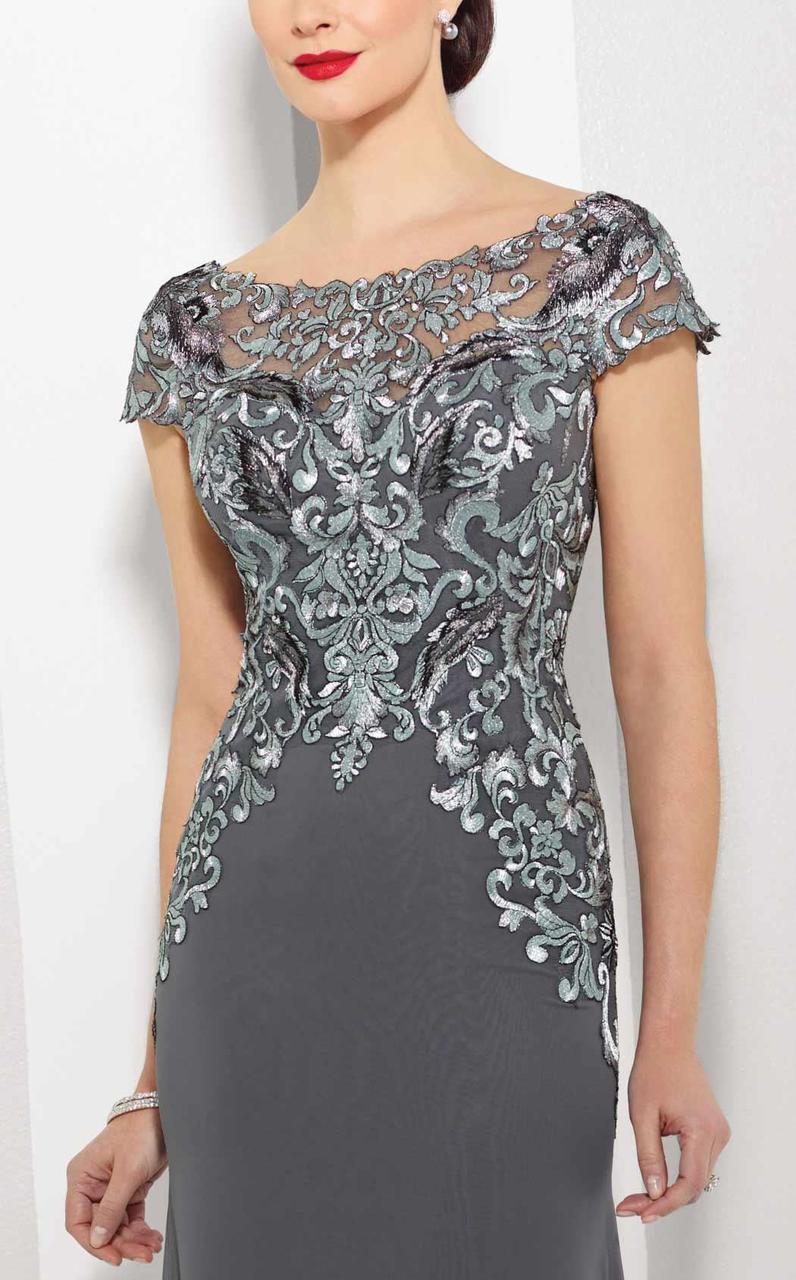 216691 Illusion Appliqued Mother of the Groom Trumpet Dress