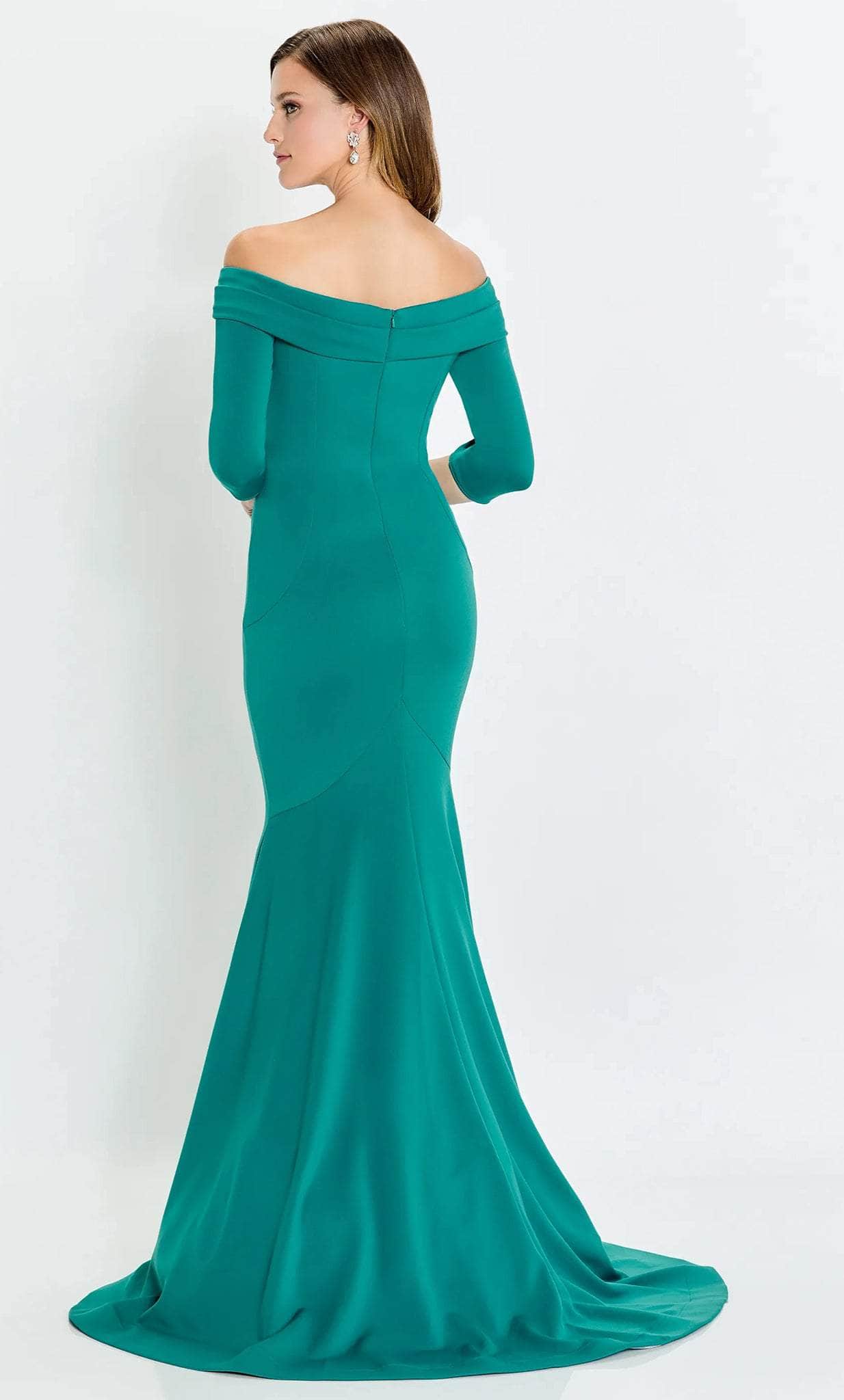 Quarter Sleeve Mermaid Evening Gown