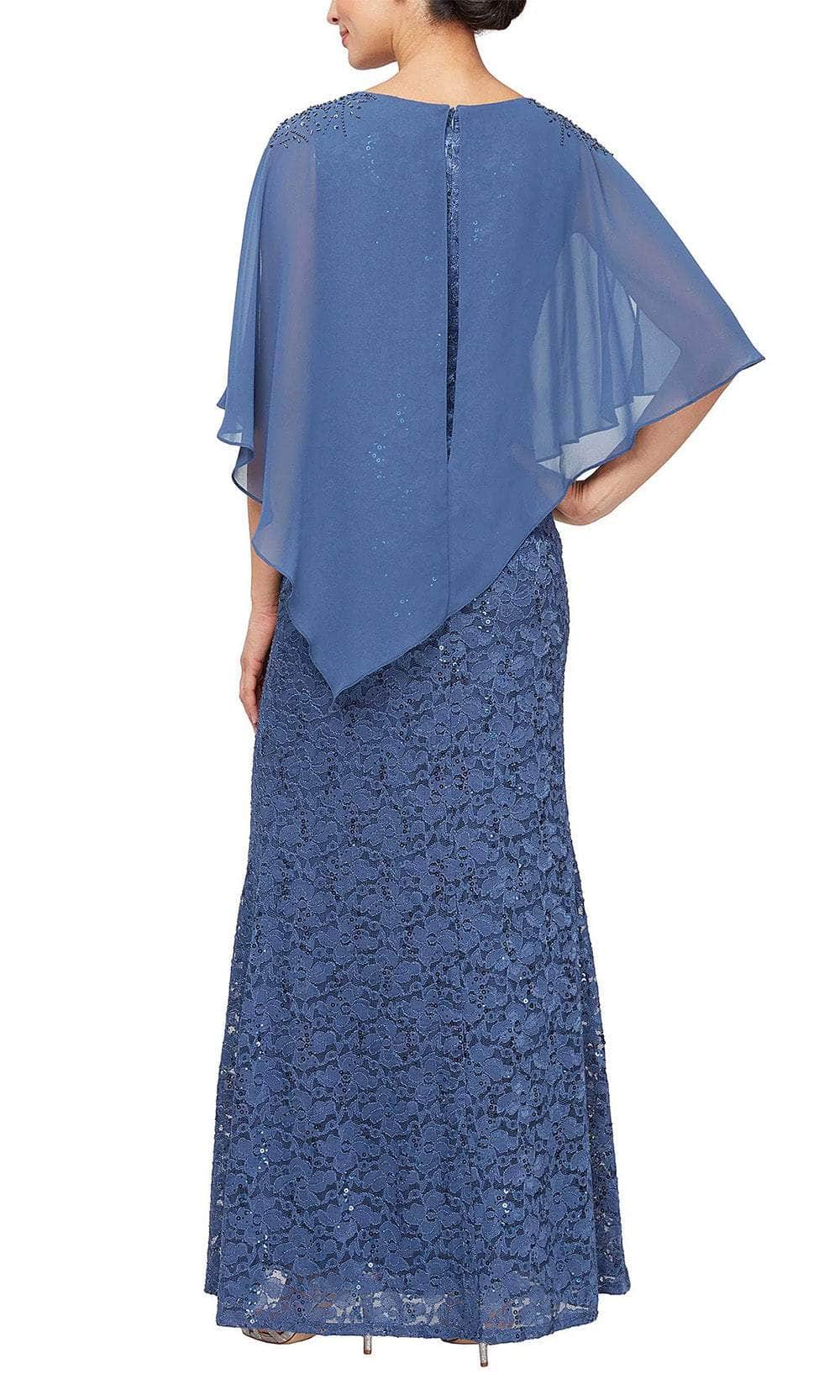 Sequin Floral Lace Evening Dress