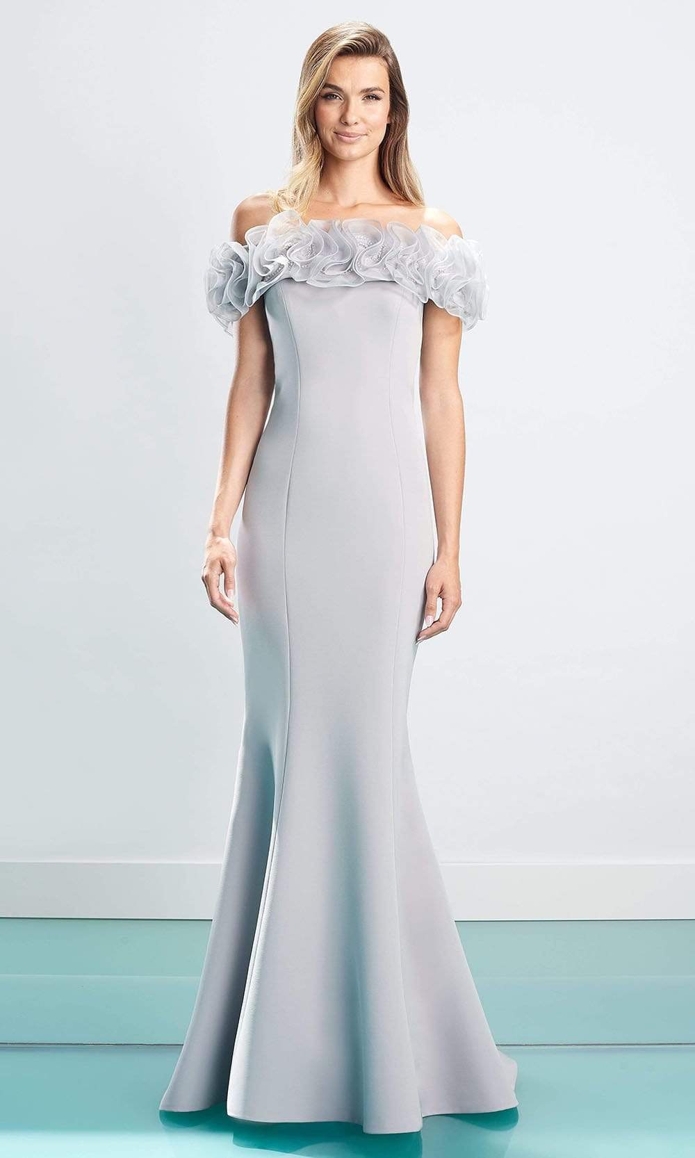 1461 Ruffled Off Shoulder Long Gown