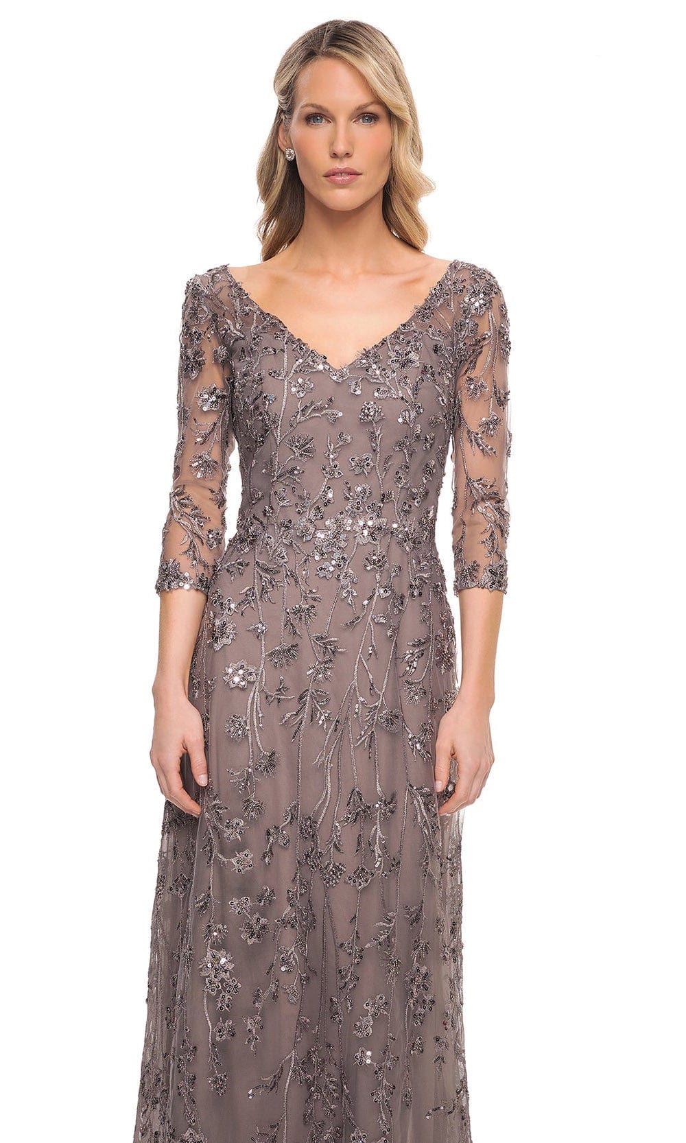 Embellished V-Neck Sheath Mother of the Bride Dress