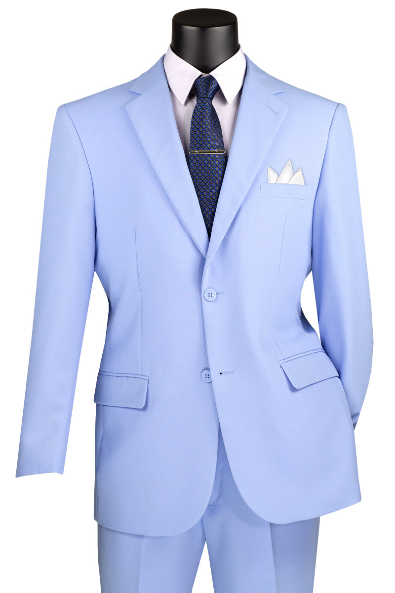Men’s 2 Button Classic Poplin Suit in Light Sky Blue