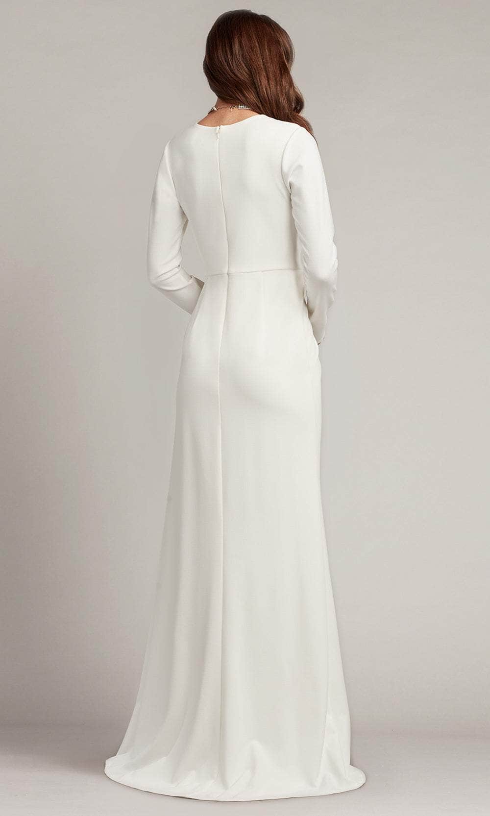Kleiman Crepe Sheath Cascading Drape Gown