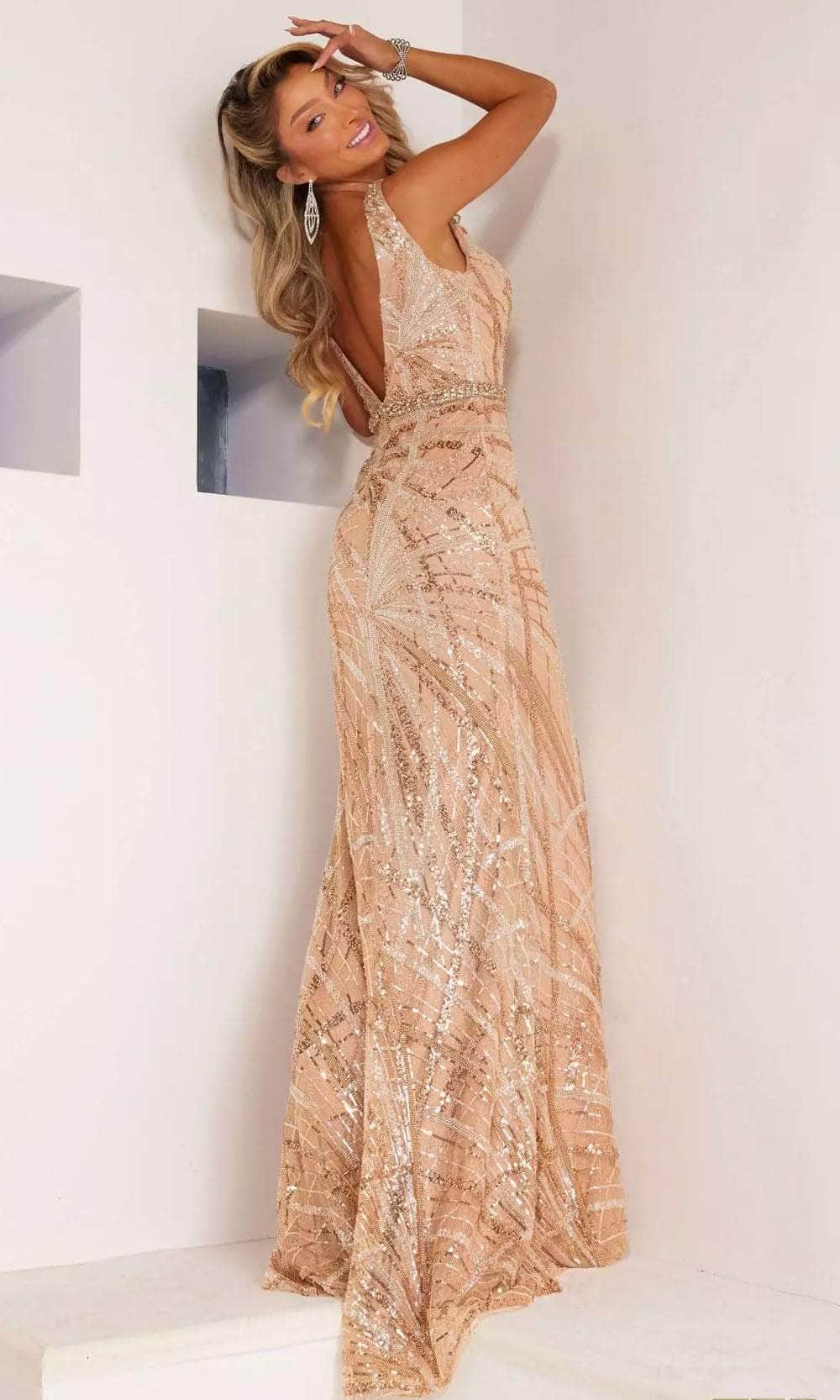 V-Neck Sleeveless Prom Dress