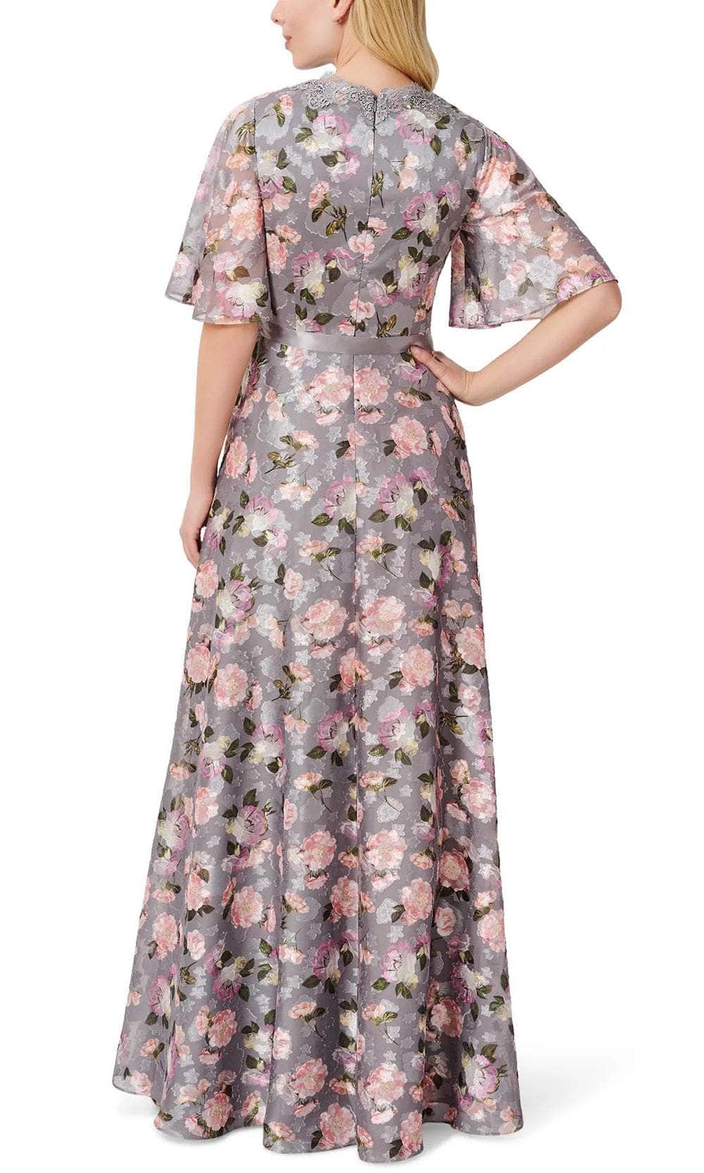 Flutter Sleeve Floral Long Dress