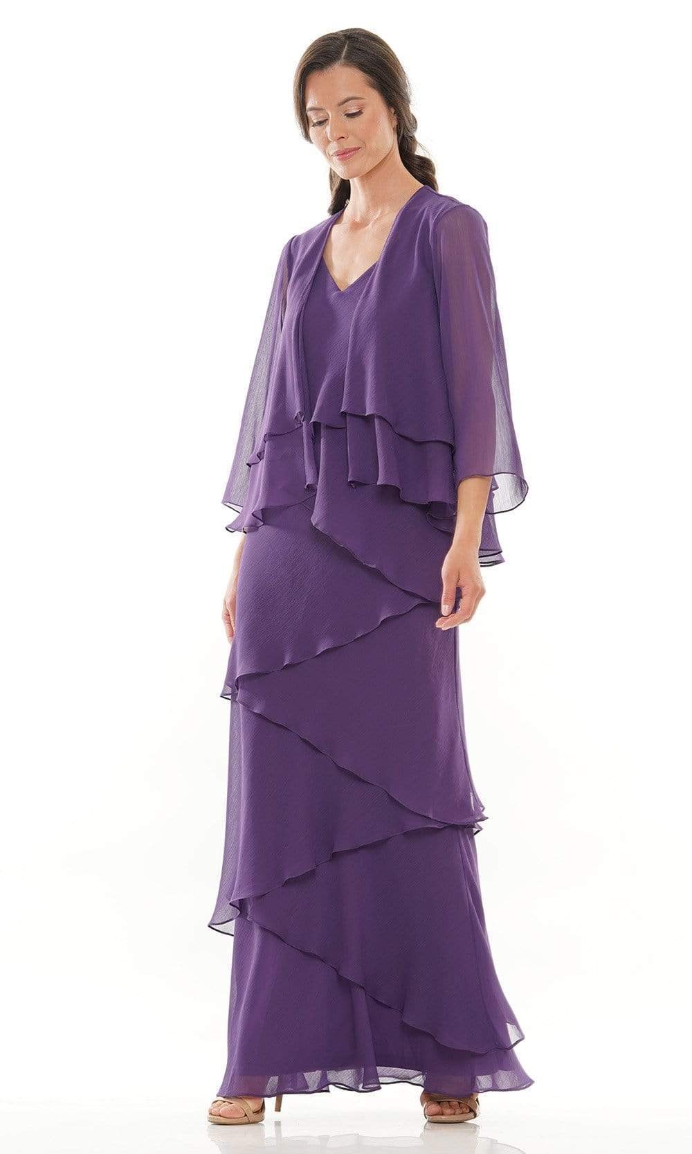 M309 V-Neck Tiered Sheath Dress