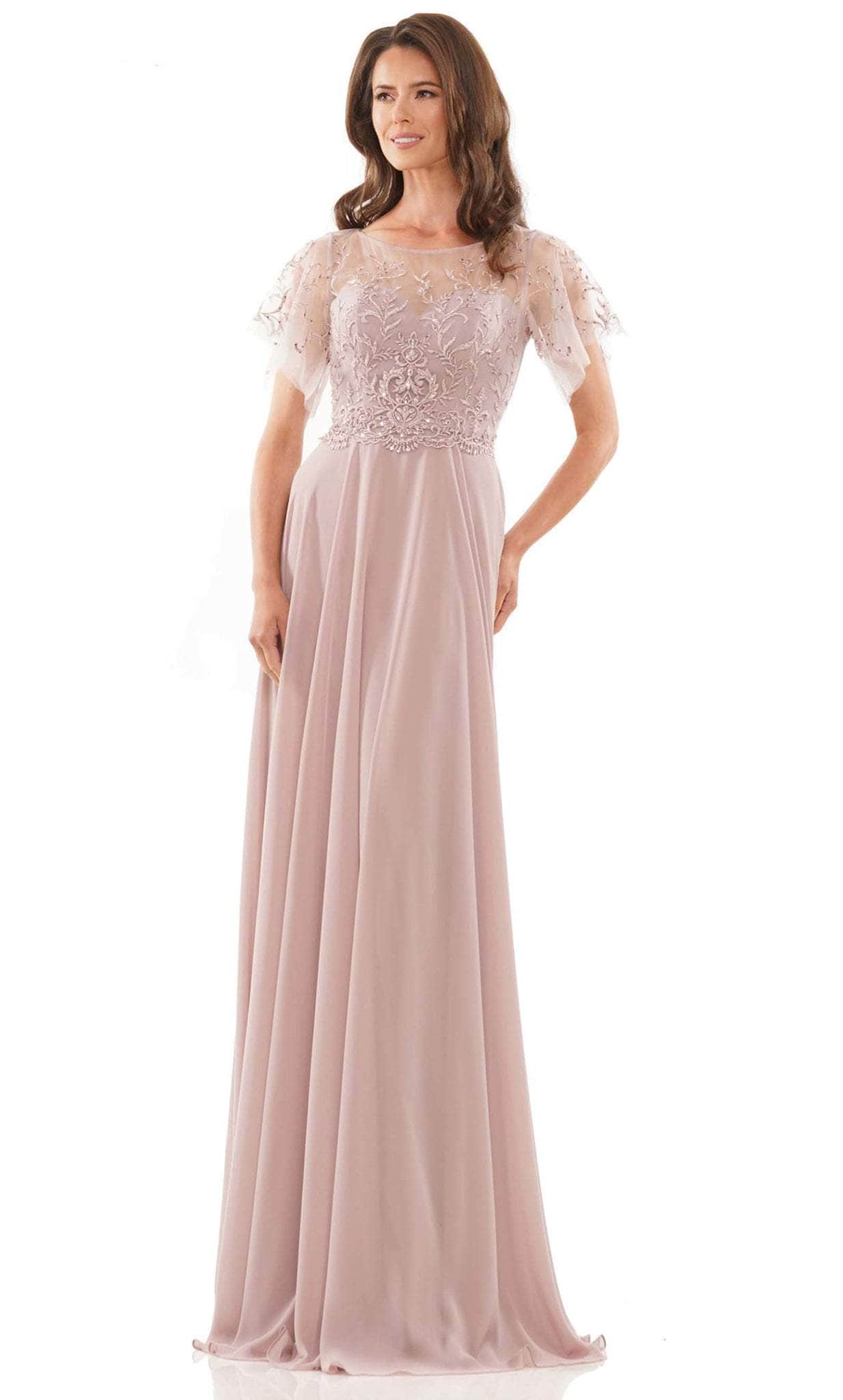 Illusion Flutter Sleeve Formal Dress