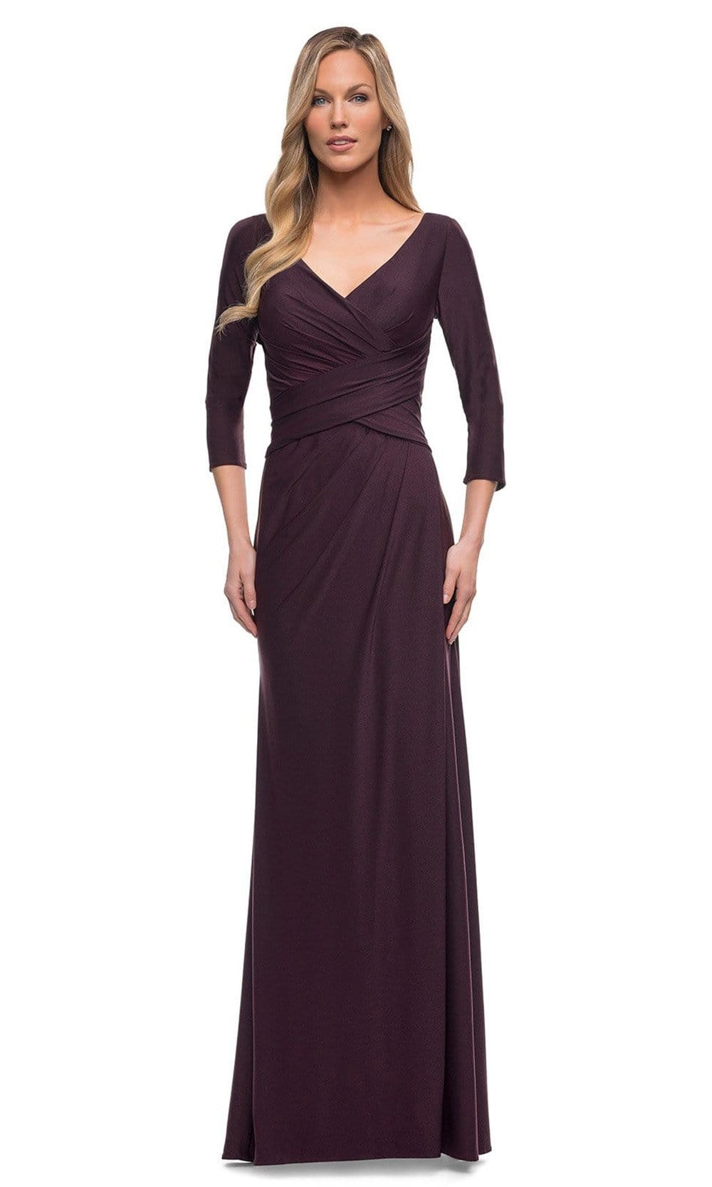 29223 Fitted V-Neck Evening Dress
