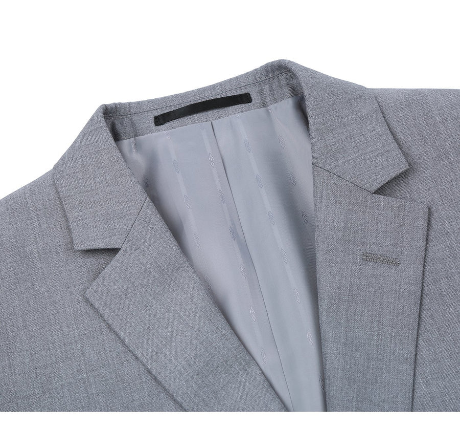 Mens Extra Long Basic Two Button Suit in Light Grey