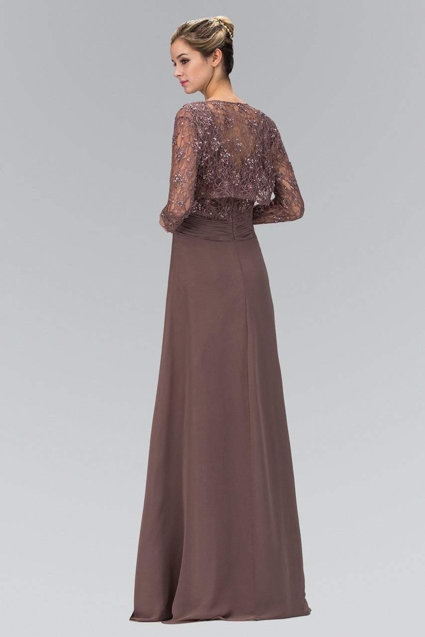 GL1397 Lace V-Neck A-Line Gown with Bolero