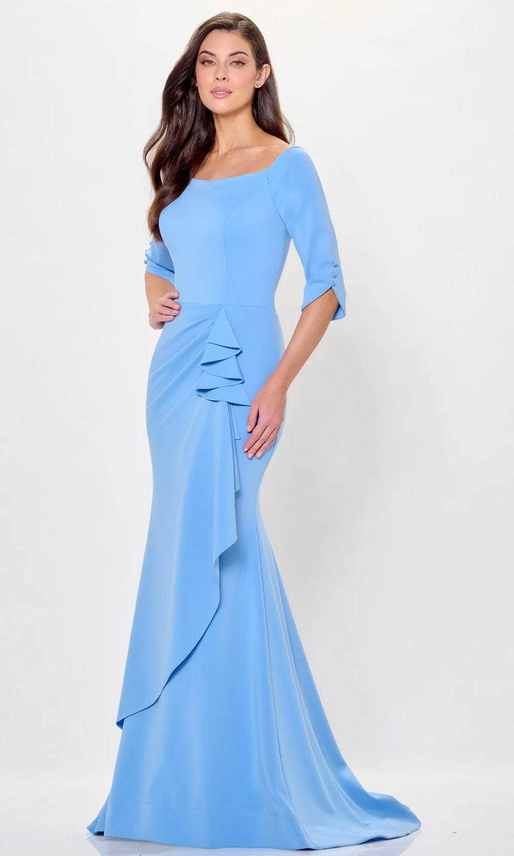 Quarter Sleeve Mermaid Evening Gown