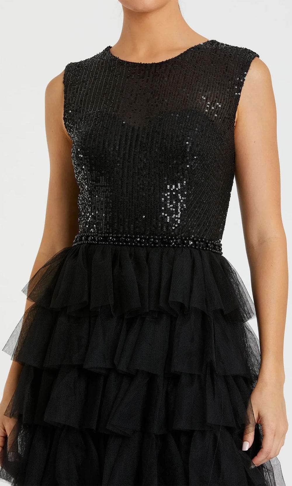 Sequined Jewel Neck Evening Gown